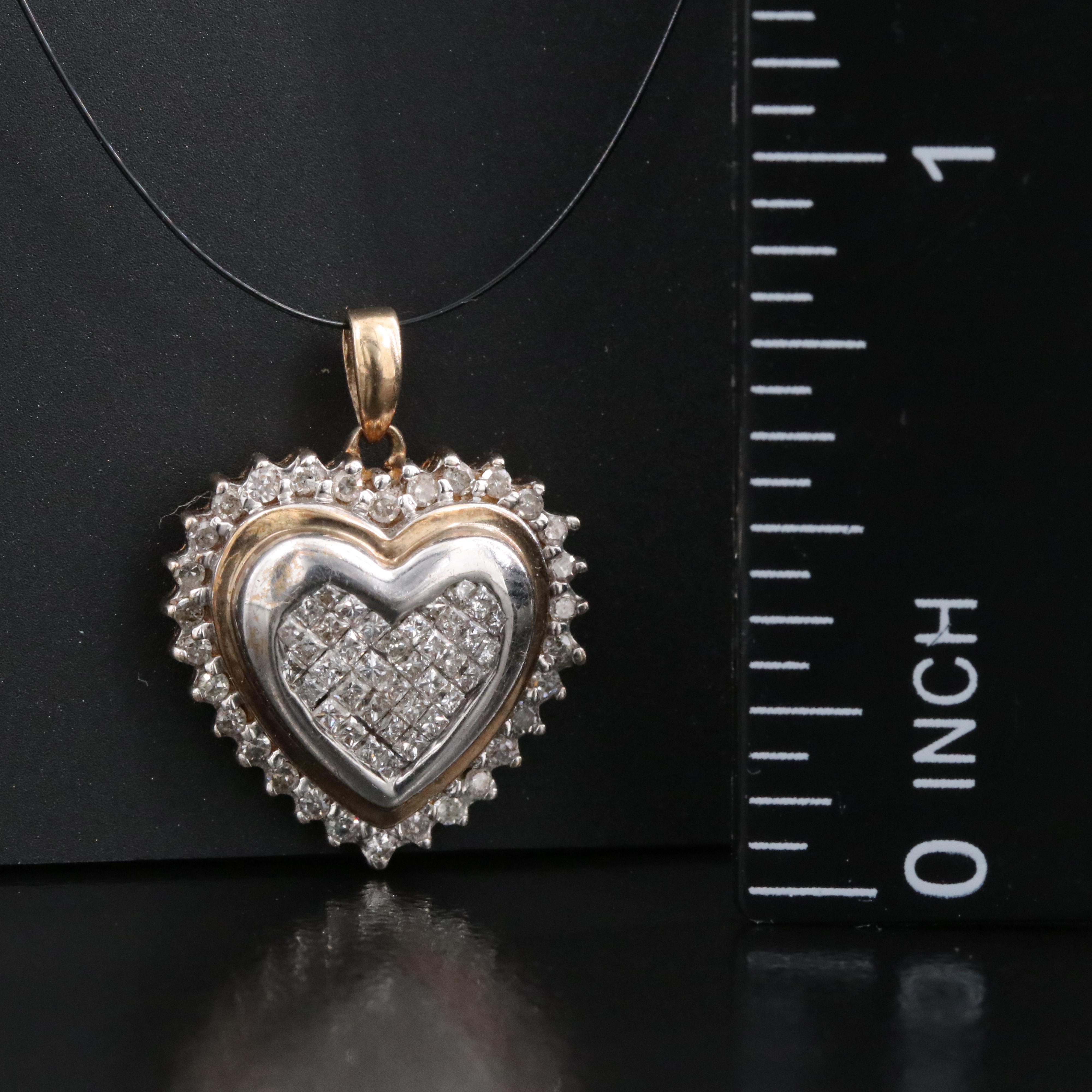 10K 0.53 CTW Diamond Heart Pendant