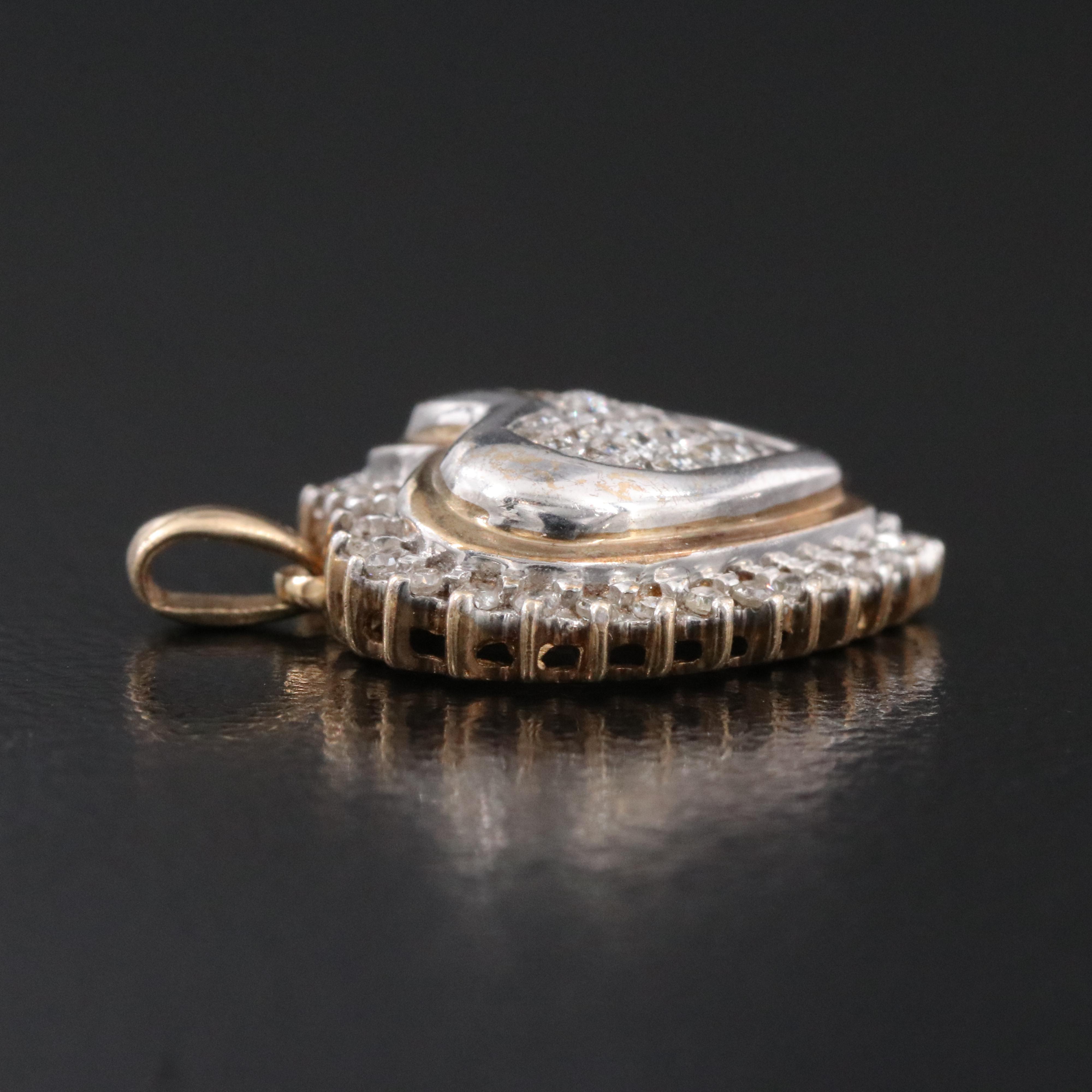 10K 0.53 CTW Diamond Heart Pendant