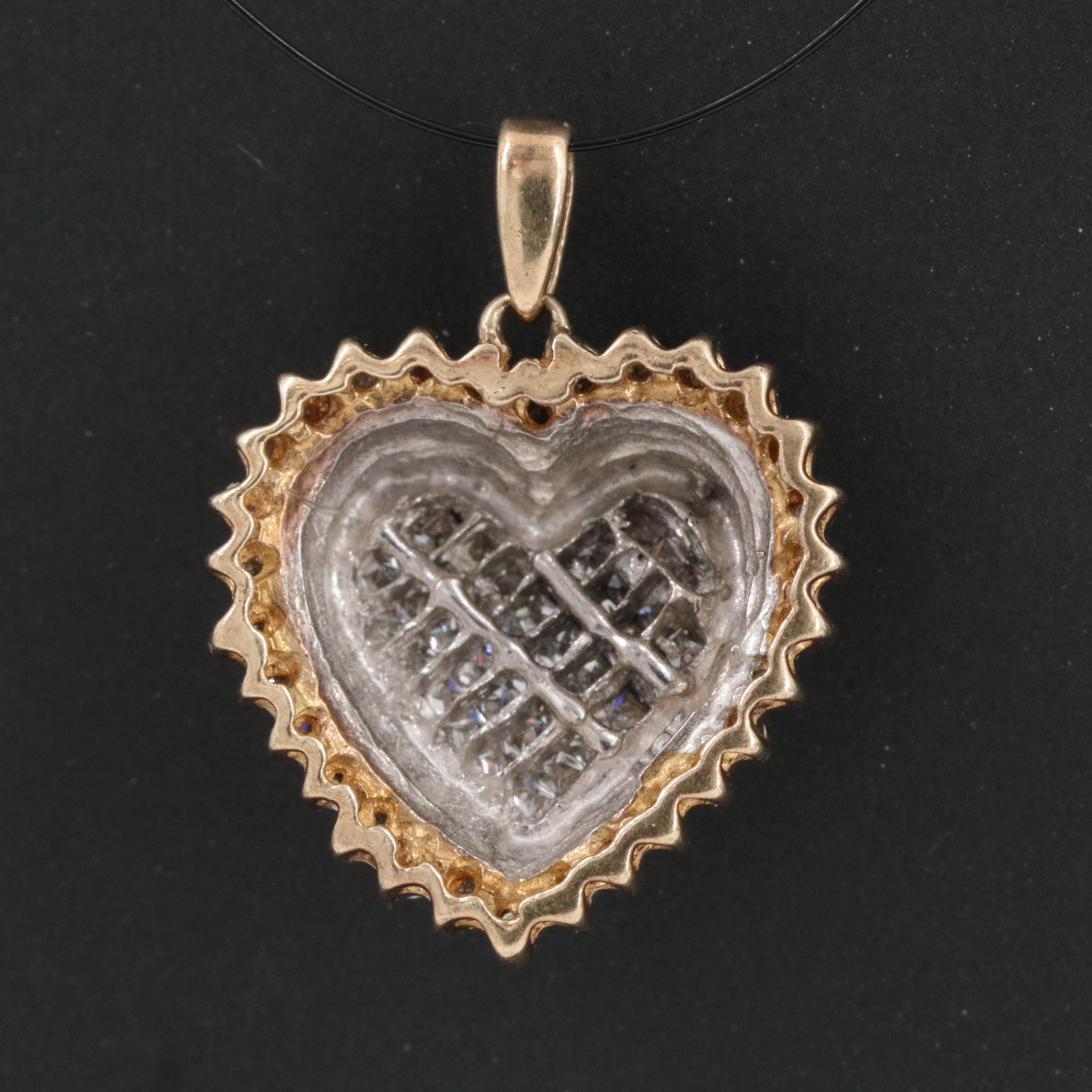 10K 0.53 CTW Diamond Heart Pendant