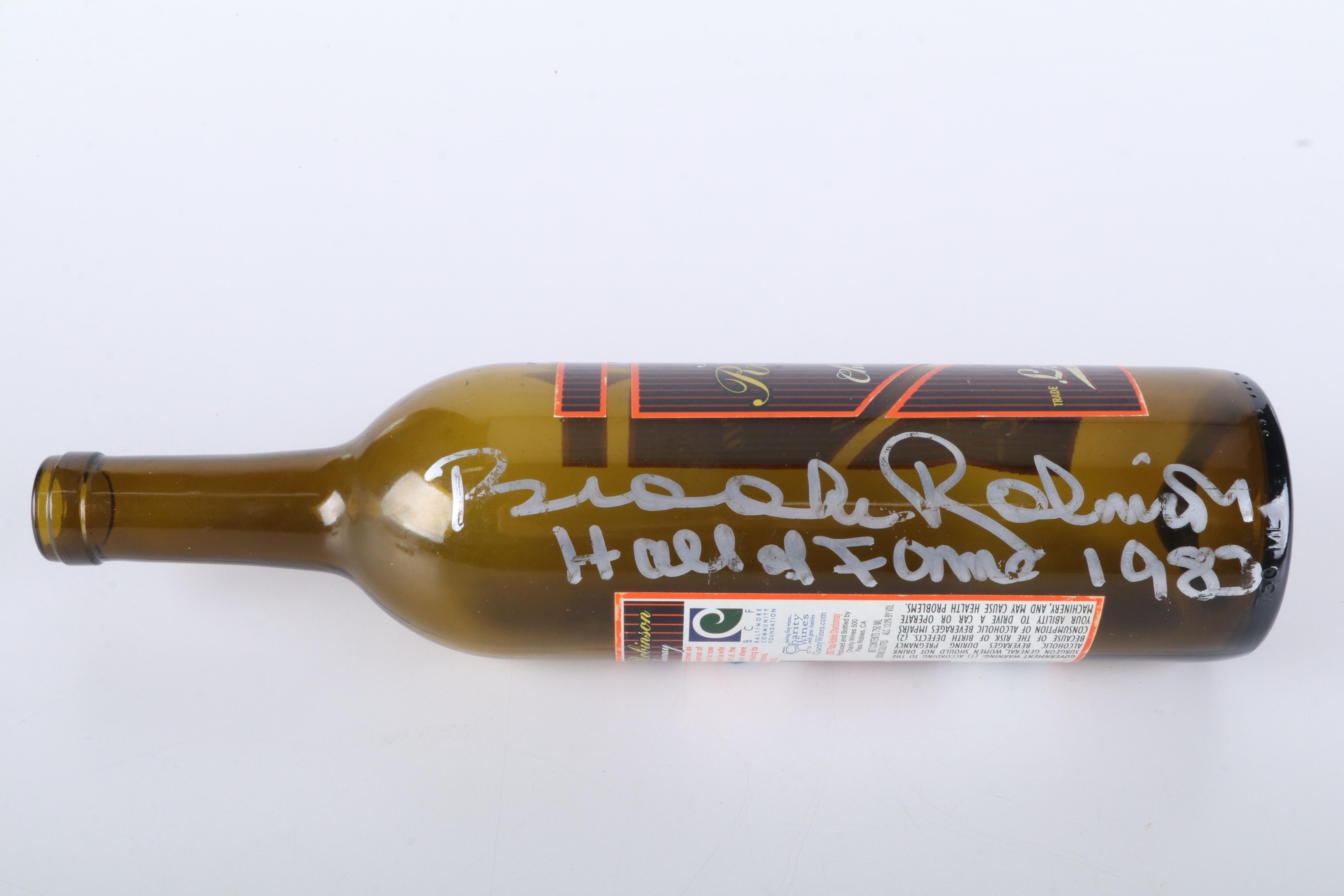 Brooks Robinson Signed Rawlings Baseball and Longball Cellars Chardonnay Bottle