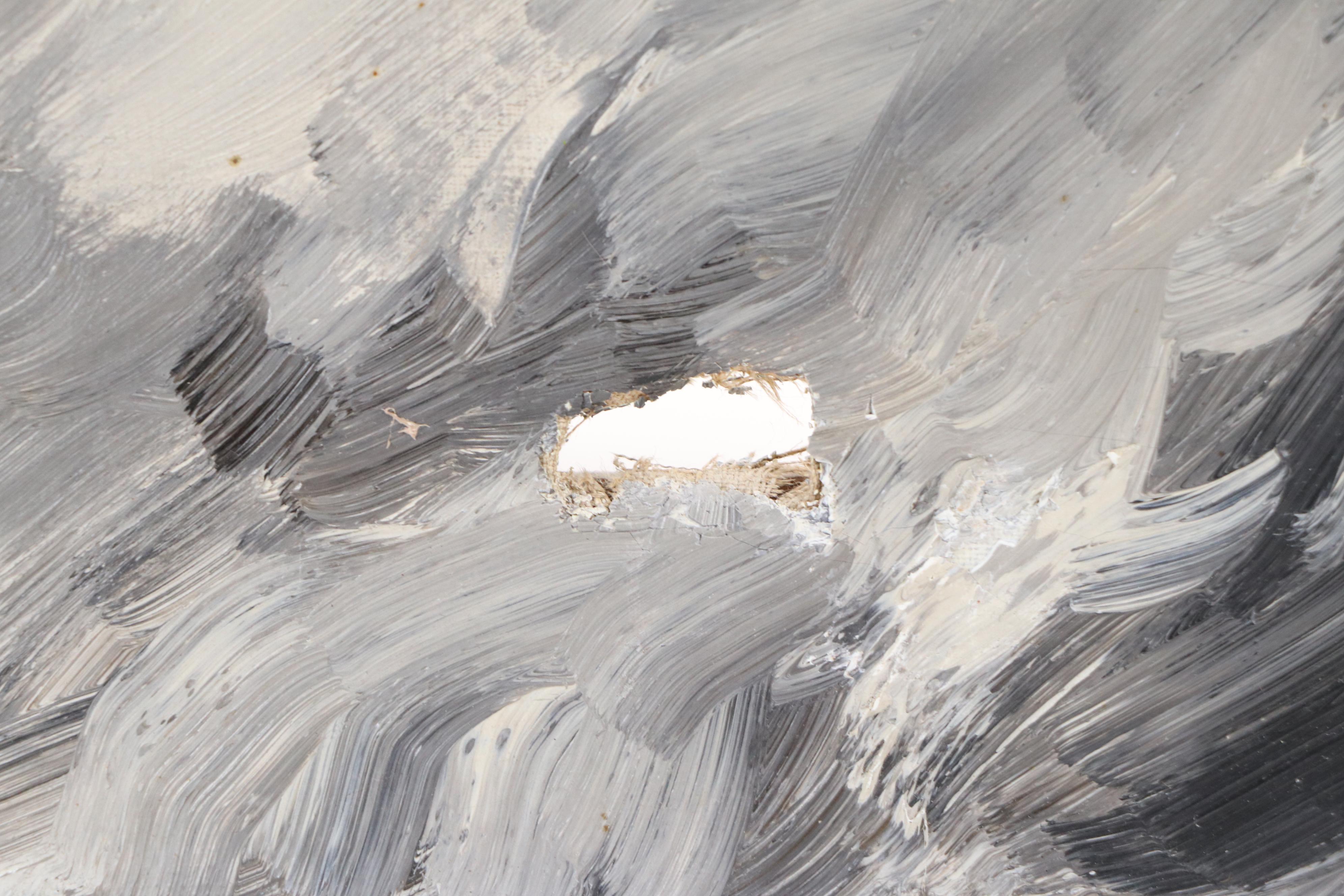 Oil Painting of Narrative Scene with Four Figures, Mid-20th Century