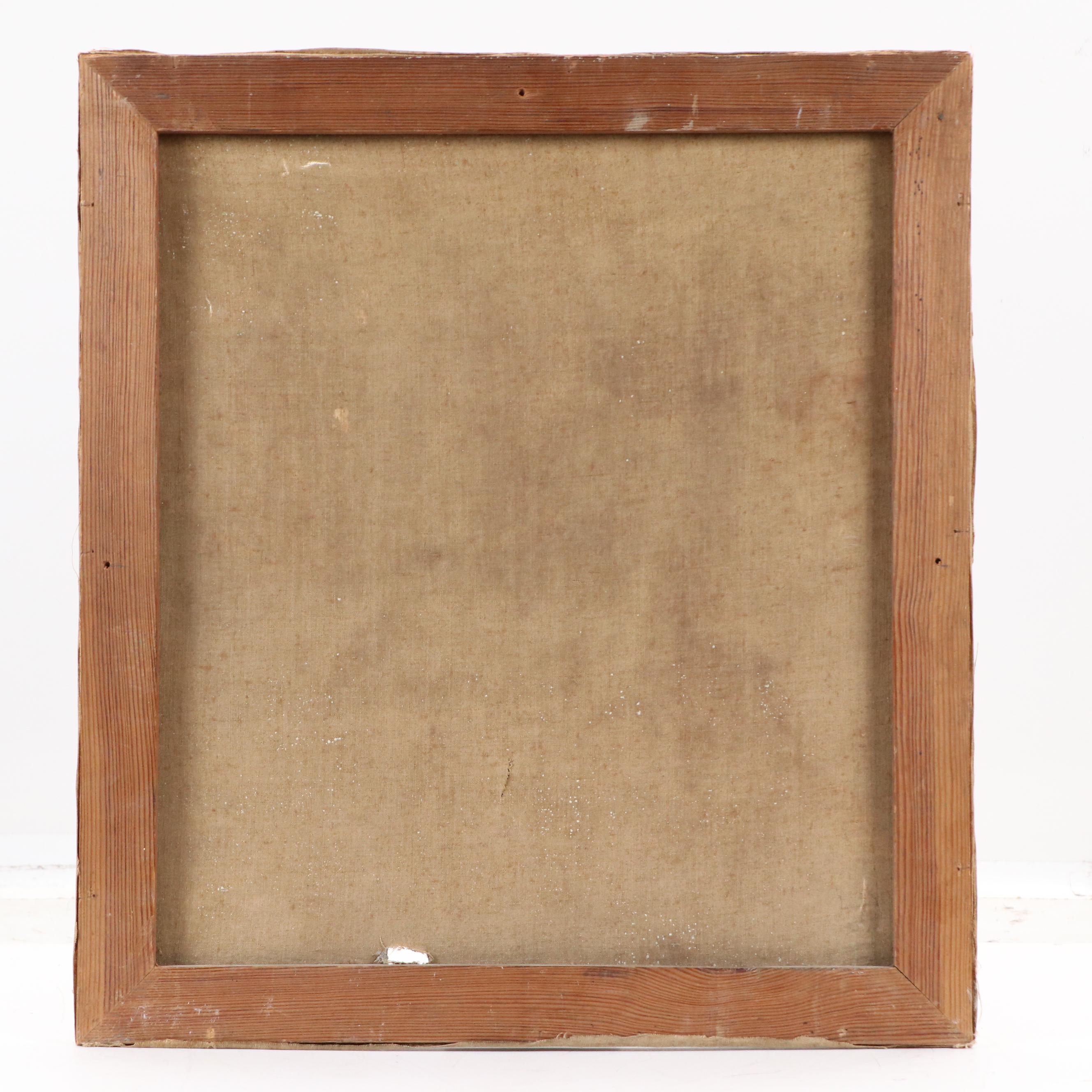 Oil Painting of Narrative Scene with Four Figures, Mid-20th Century