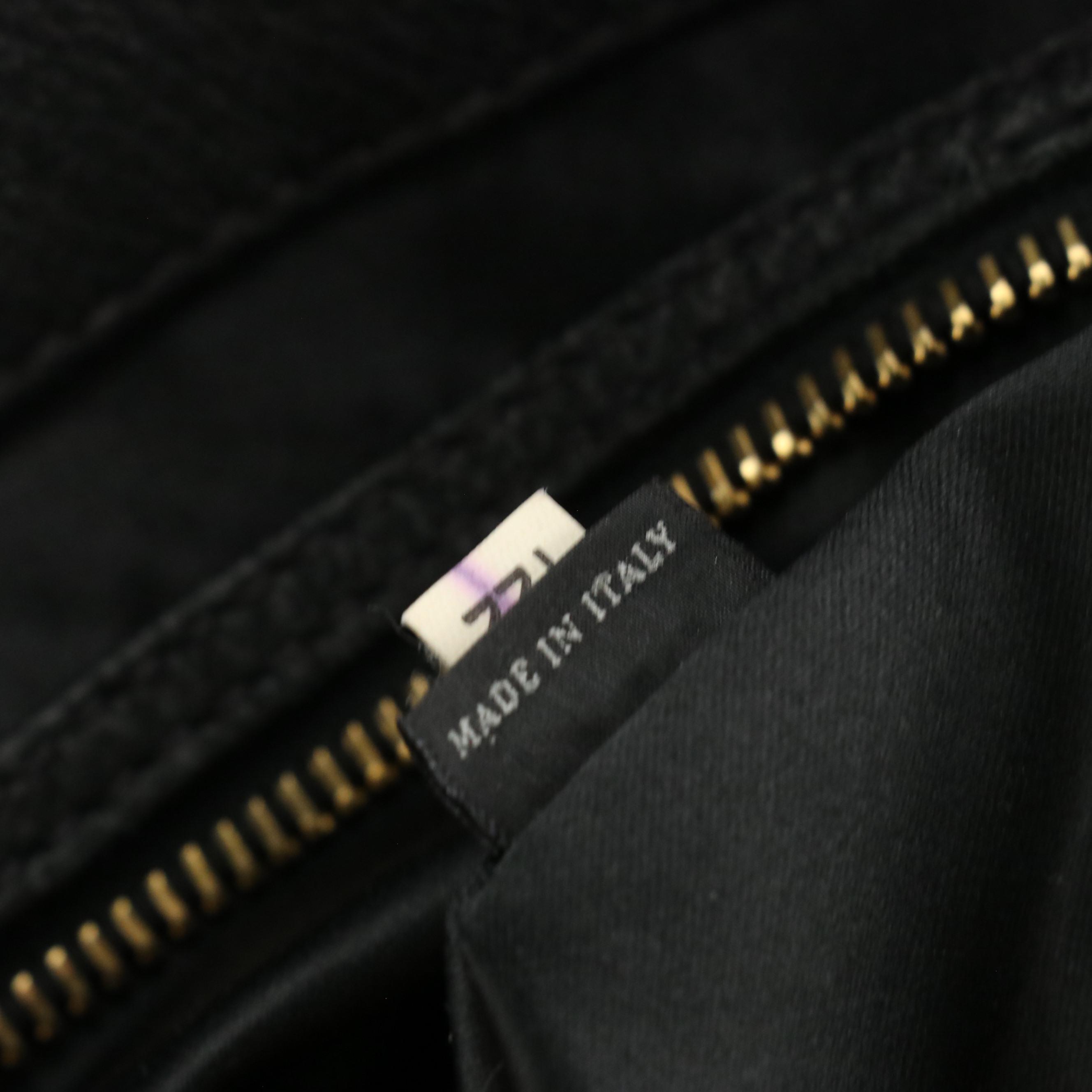 Miu Miu Double Zip Two-Way Tote in Black Grained Calfskin Leather