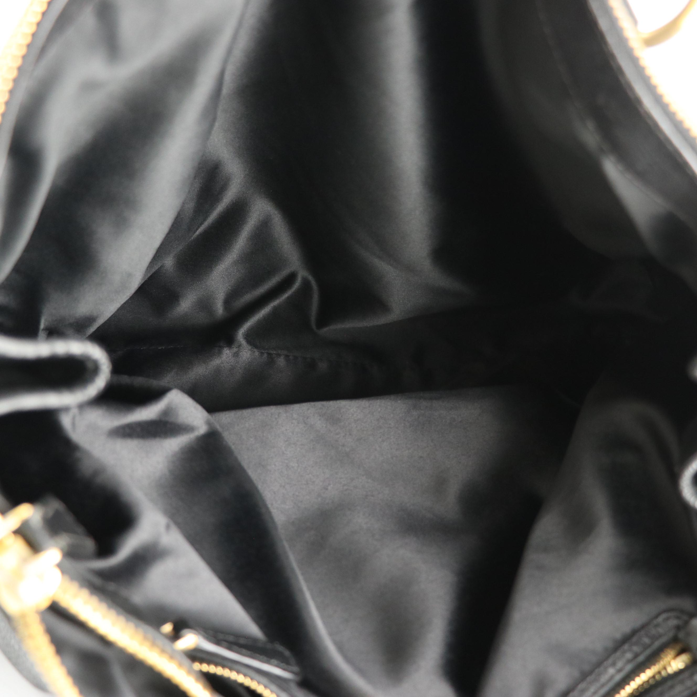 Miu Miu Double Zip Two-Way Tote in Black Grained Calfskin Leather