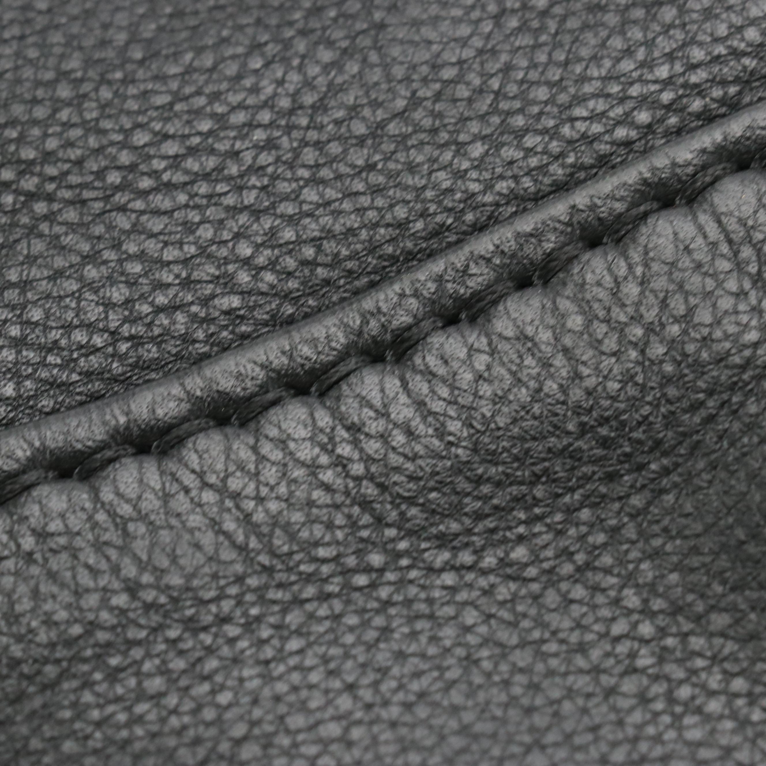 Miu Miu Double Zip Two-Way Tote in Black Grained Calfskin Leather