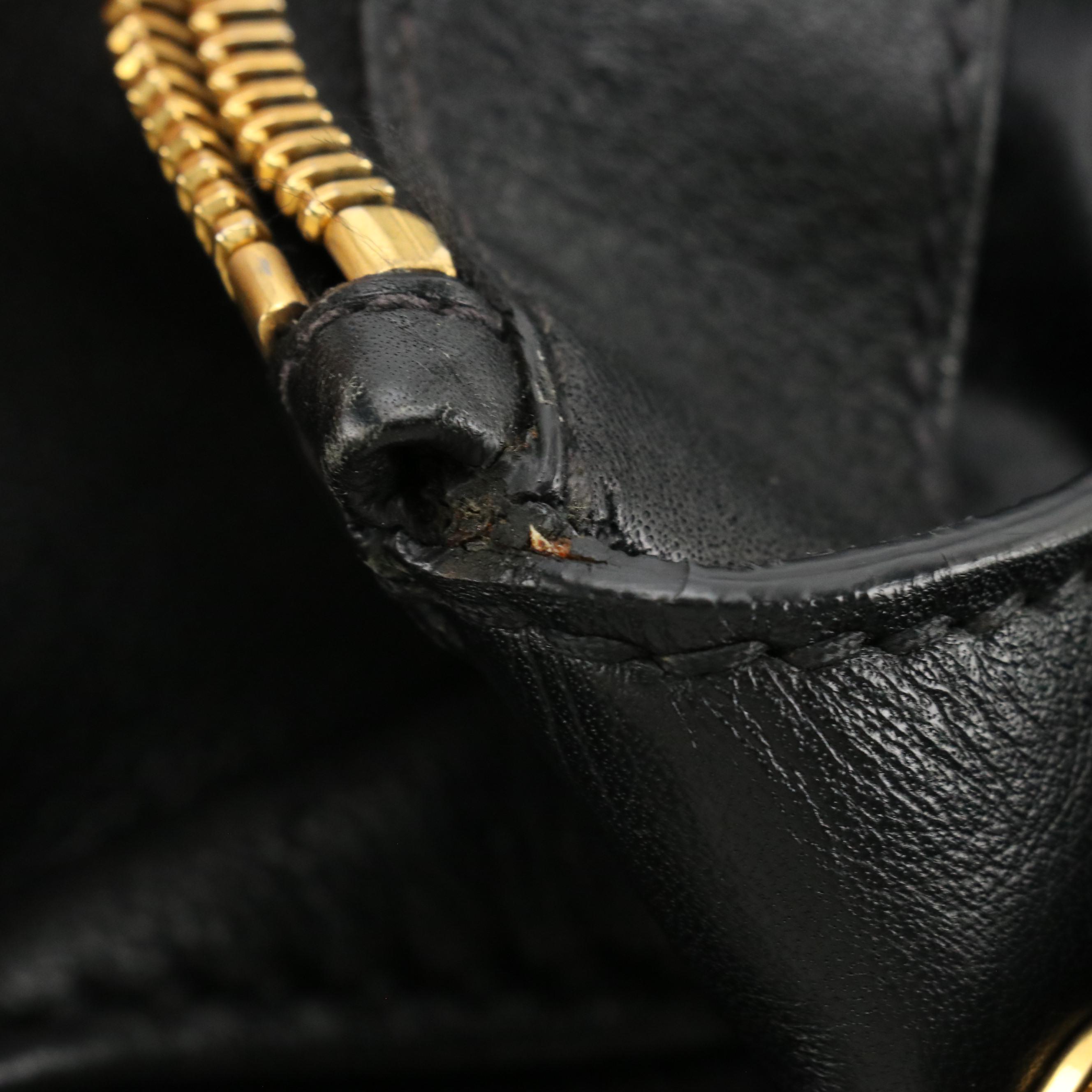 Miu Miu Double Zip Two-Way Tote in Black Grained Calfskin Leather