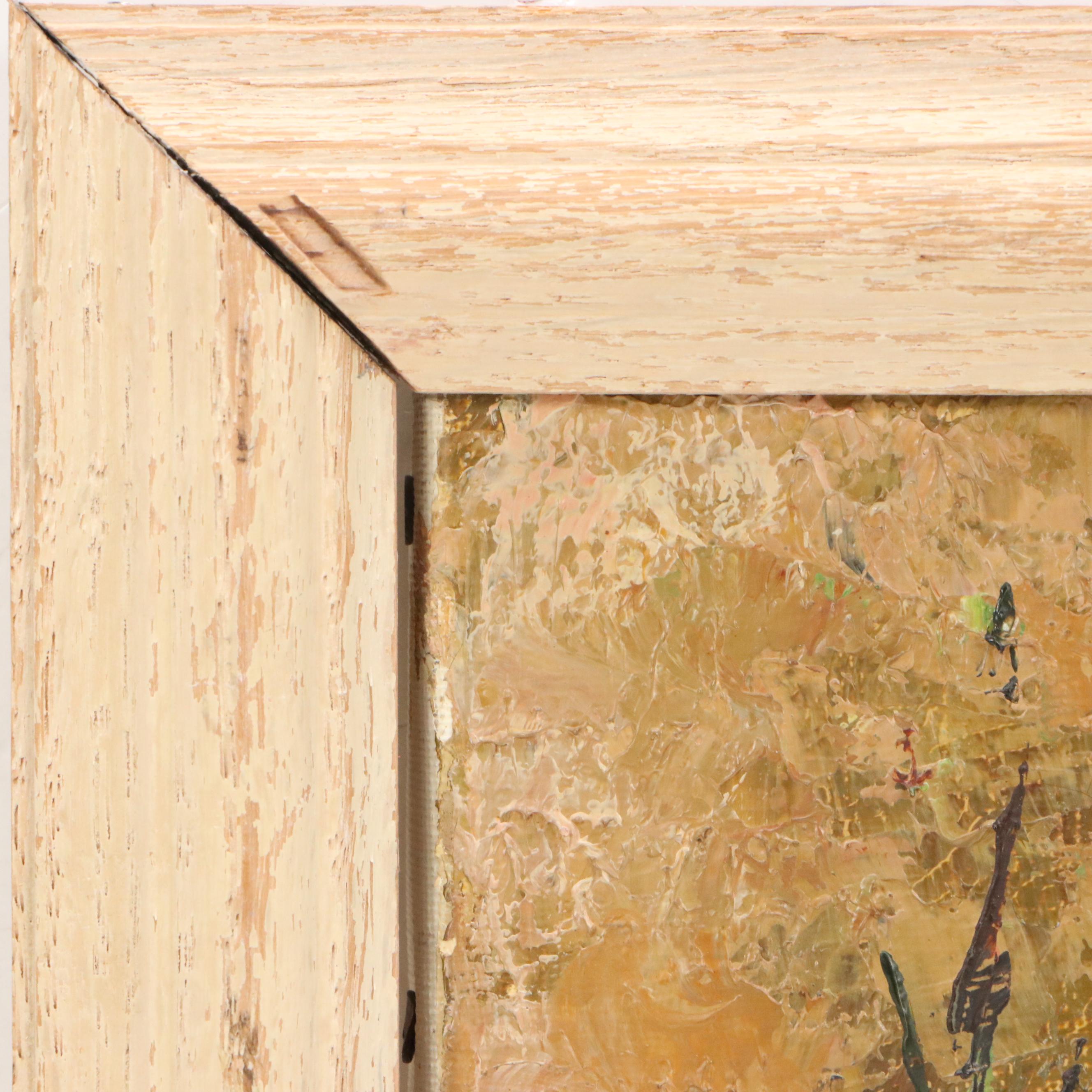 Claude Roger Pujet Impasto Floral Still Life Oil Painting, Late 20th Century