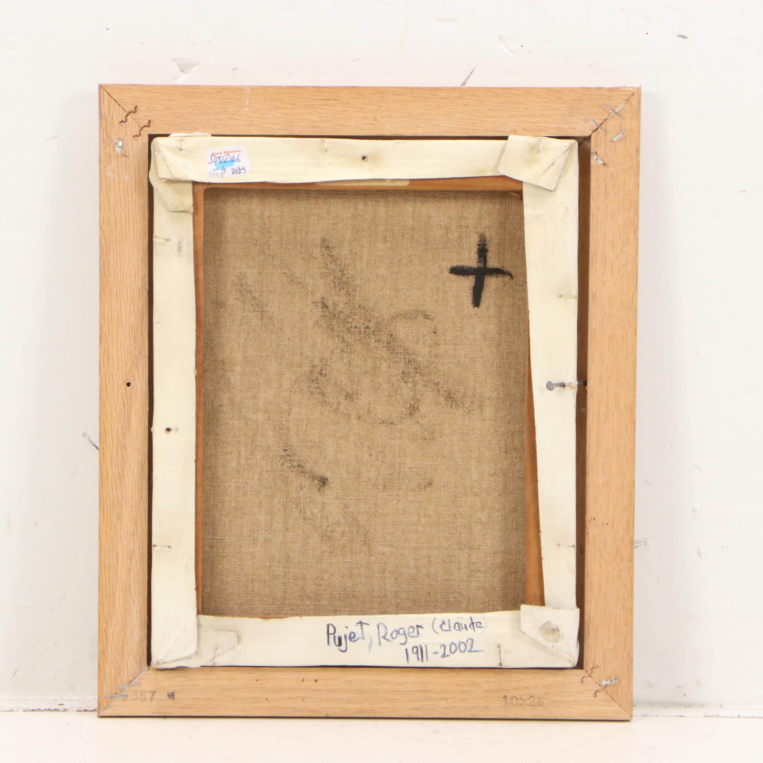 Claude Roger Pujet Impasto Floral Still Life Oil Painting, Late 20th Century