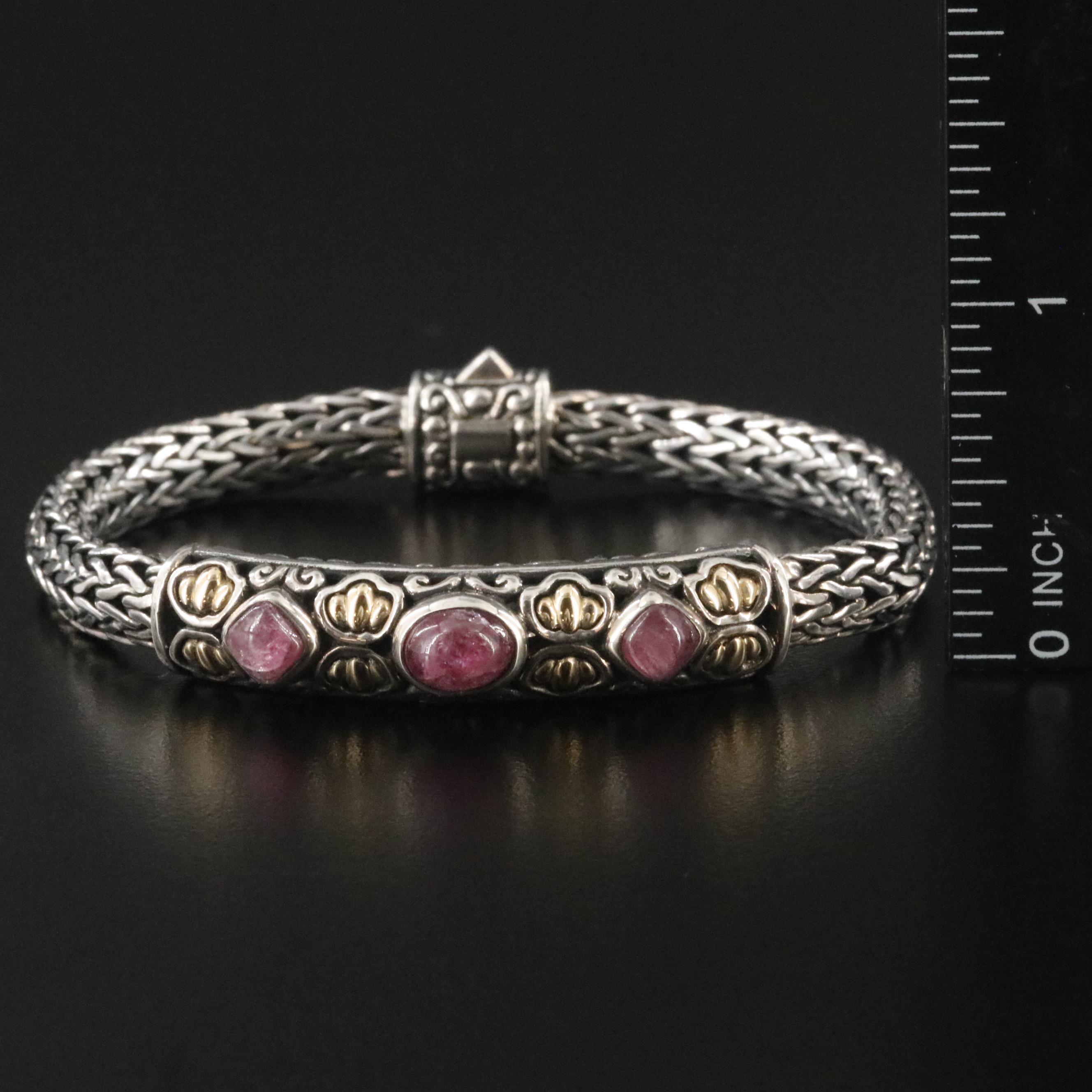 Samuel Benham Sterling Tourmaline Bracelet with 18K Accents
