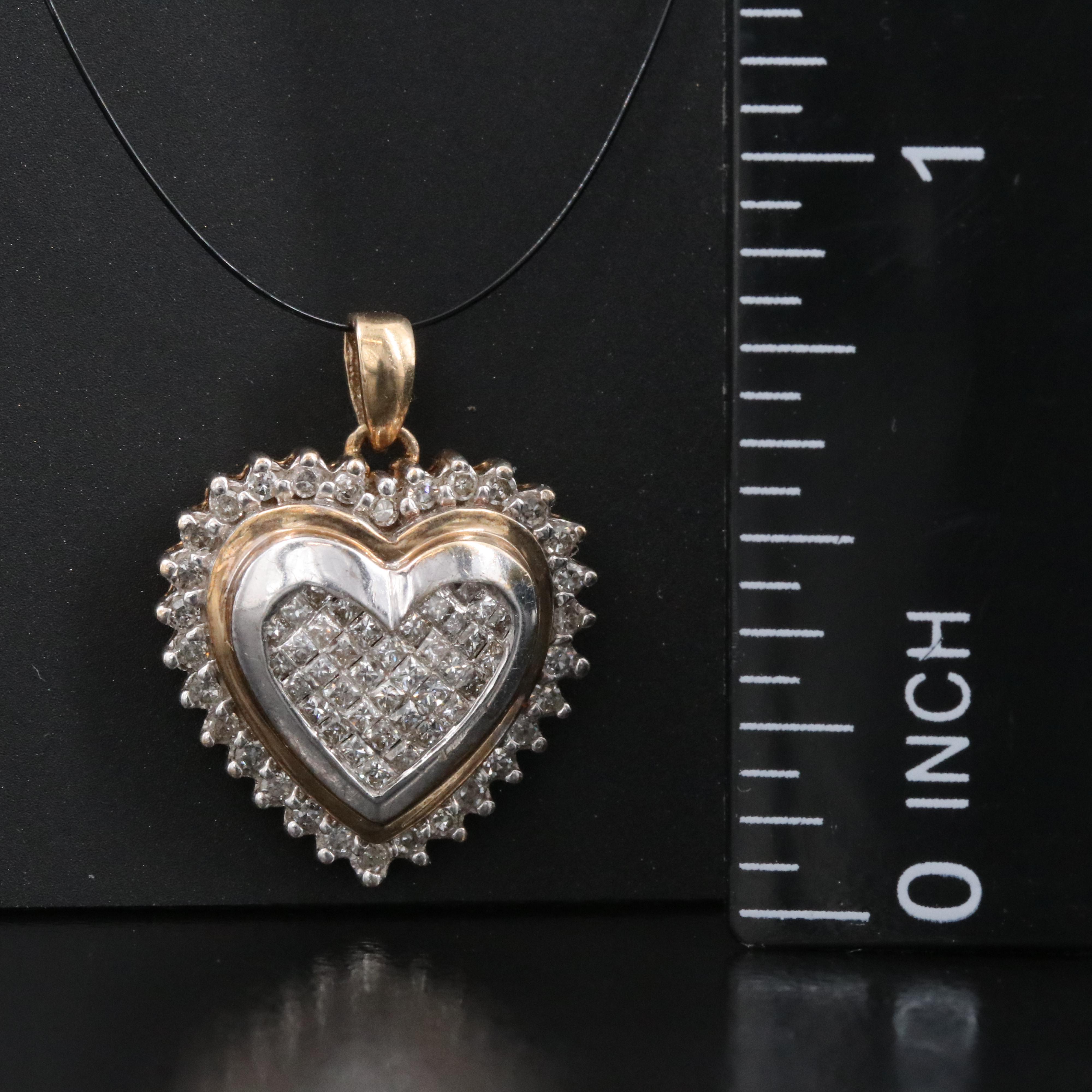 10K 0.53 CTW Diamond Heart Pendant