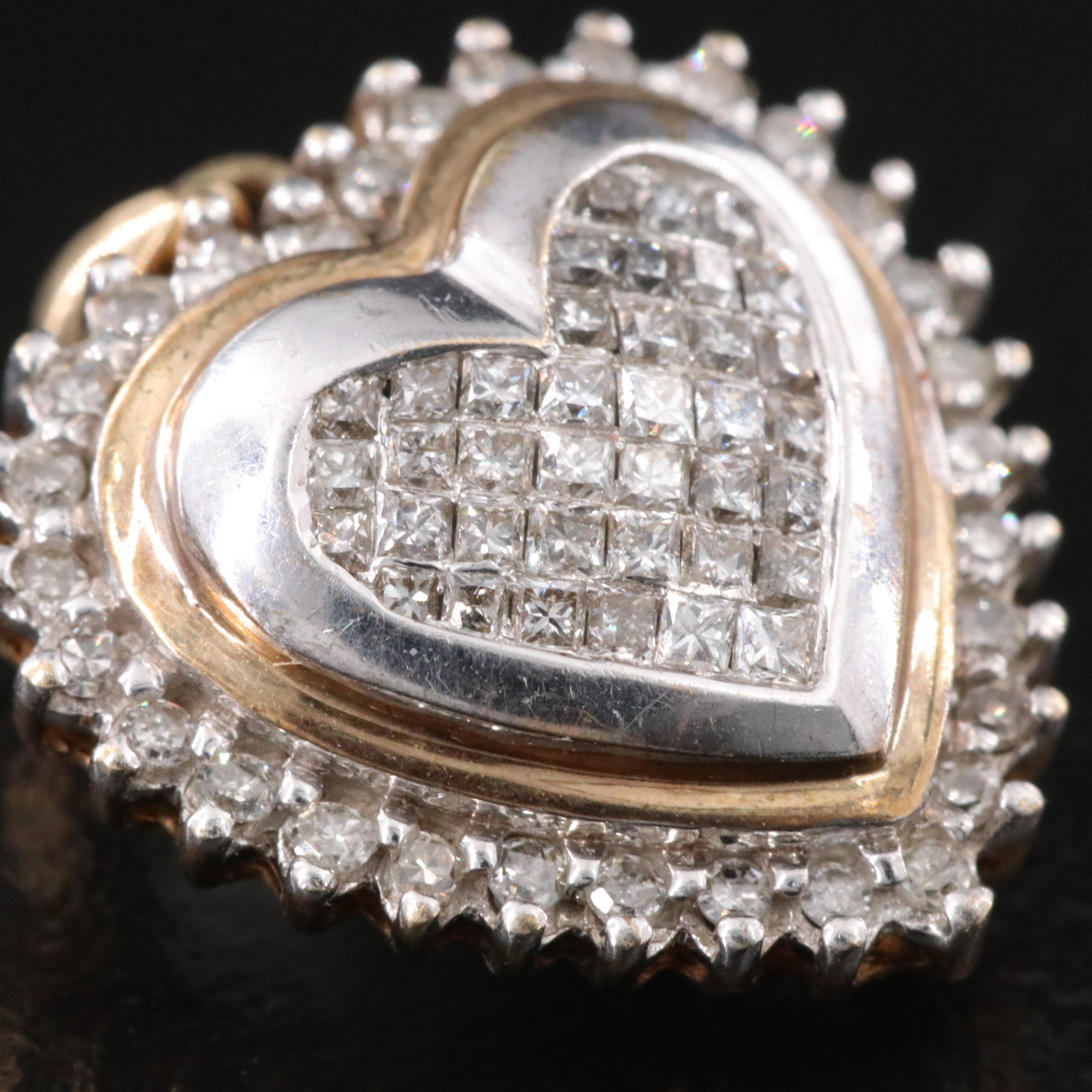 10K 0.53 CTW Diamond Heart Pendant