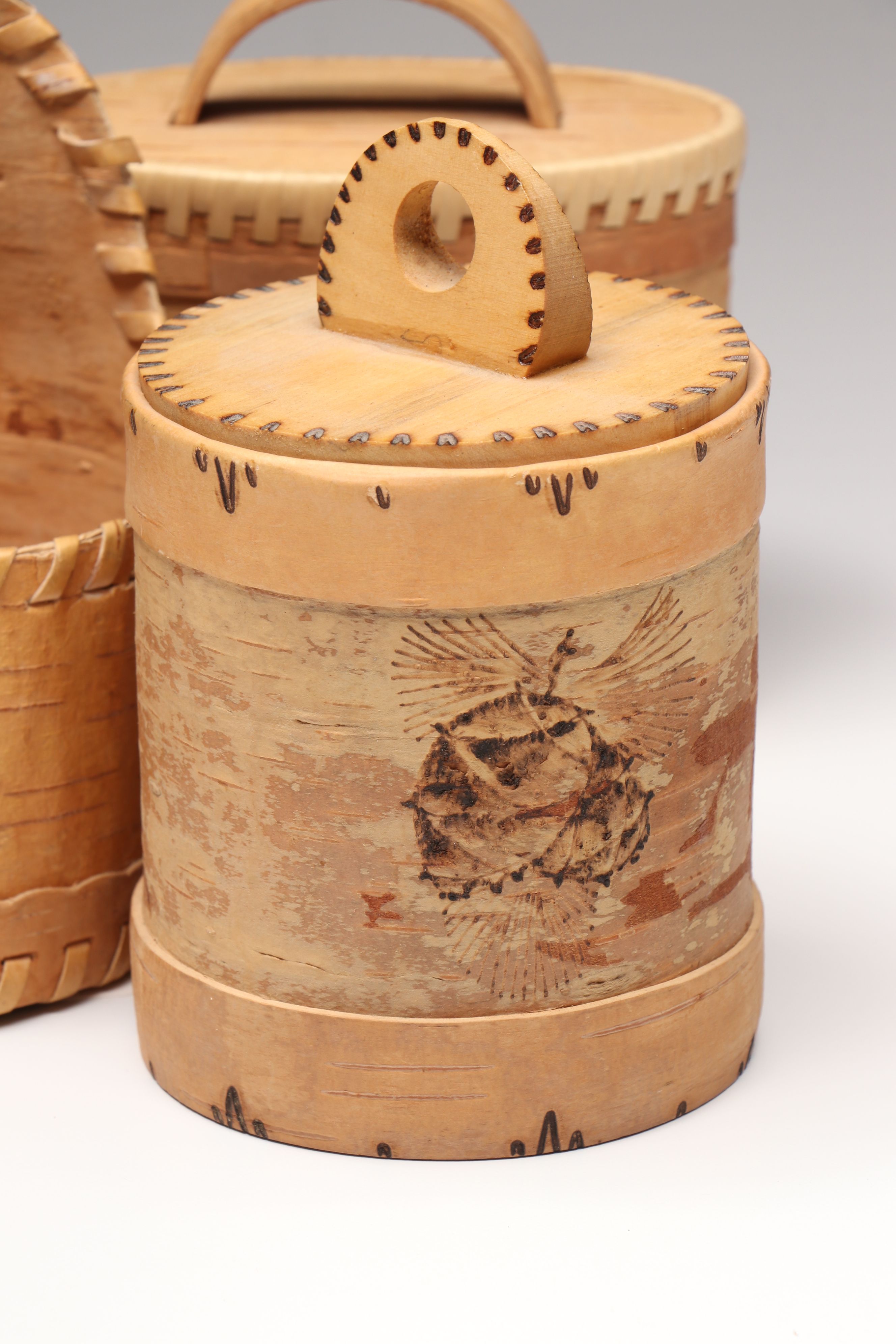 SIberian Buryat Birch and Cedar Bark Containers