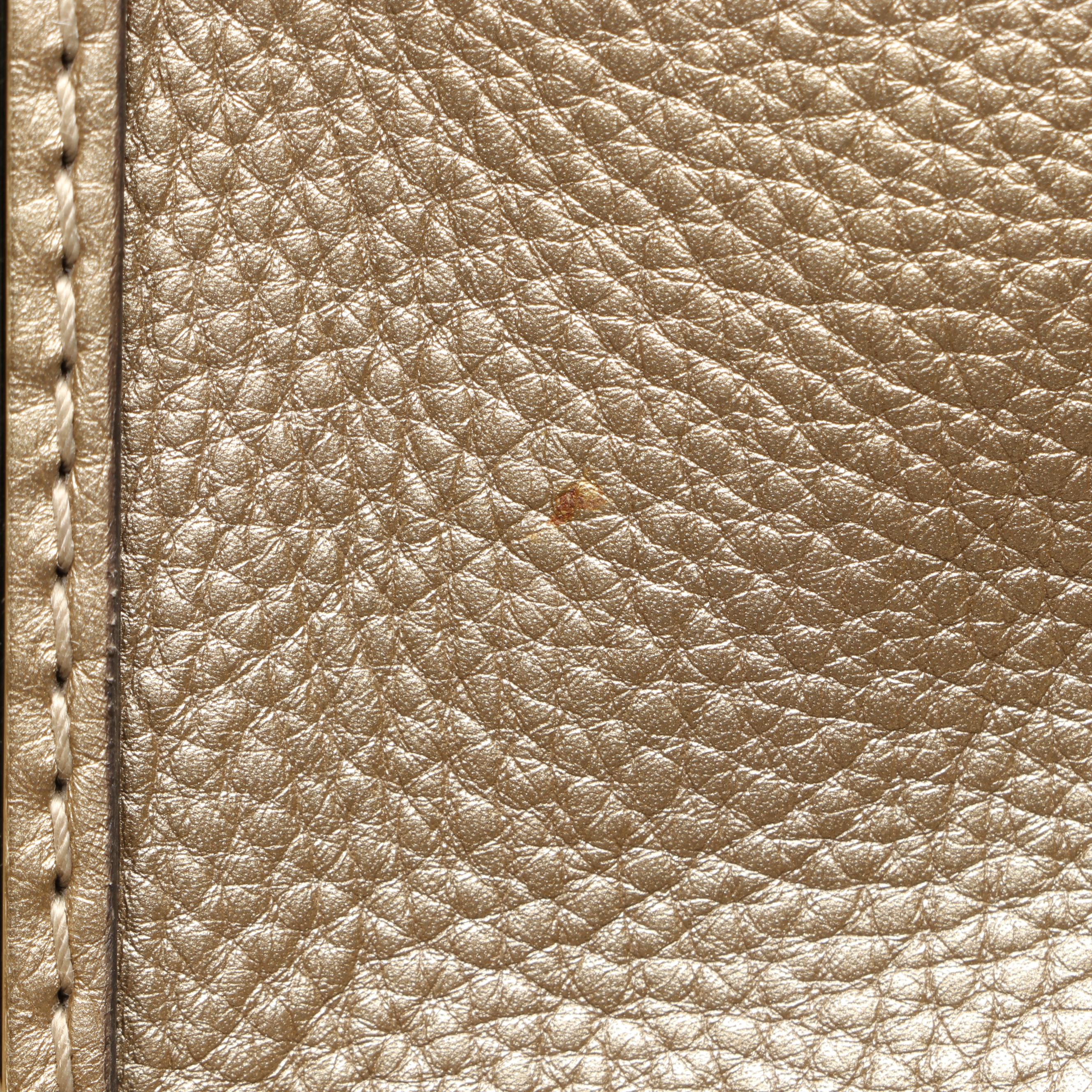 Gucci Bella Flap Two-Way Bag in GG Canvas and Metallic Leather