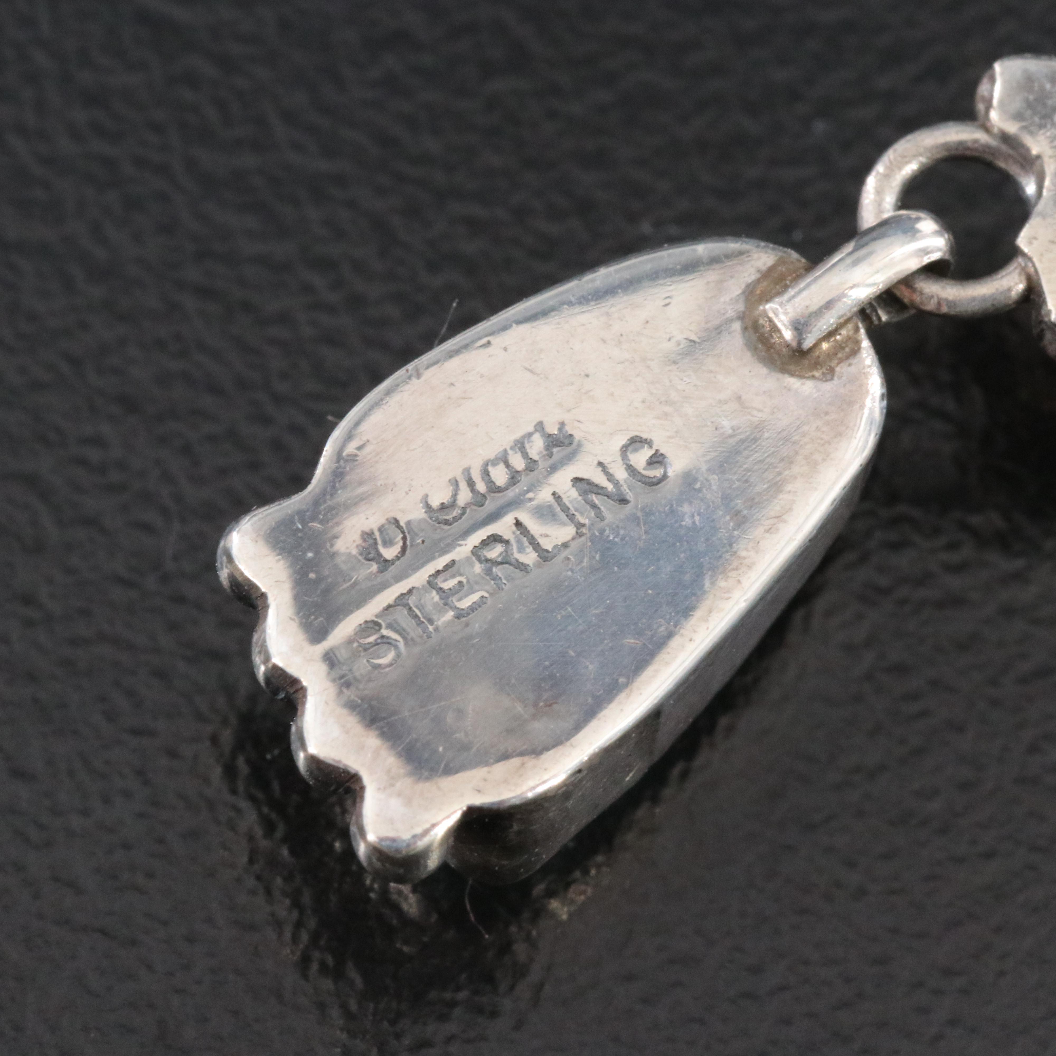 Danny Clark Navajo Diné Sterling Turquoise Drop Earrings