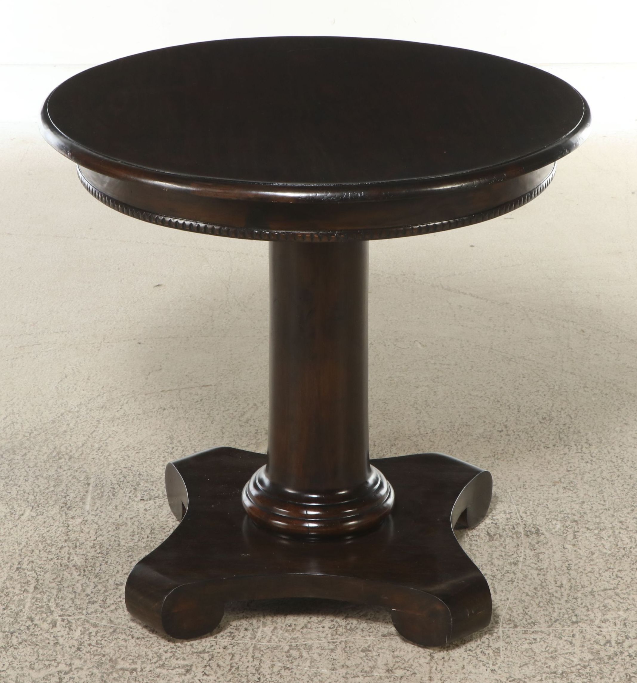 Empire Style Mahogany Finish Pedestal Table