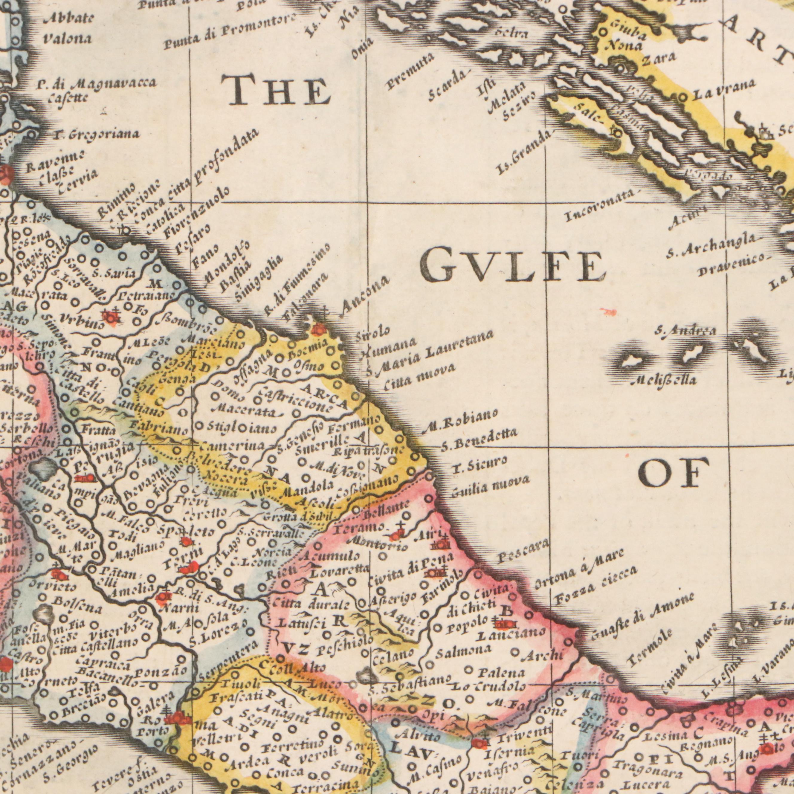 John Speed Hand-Colored Engraving Map "Italia," 1676