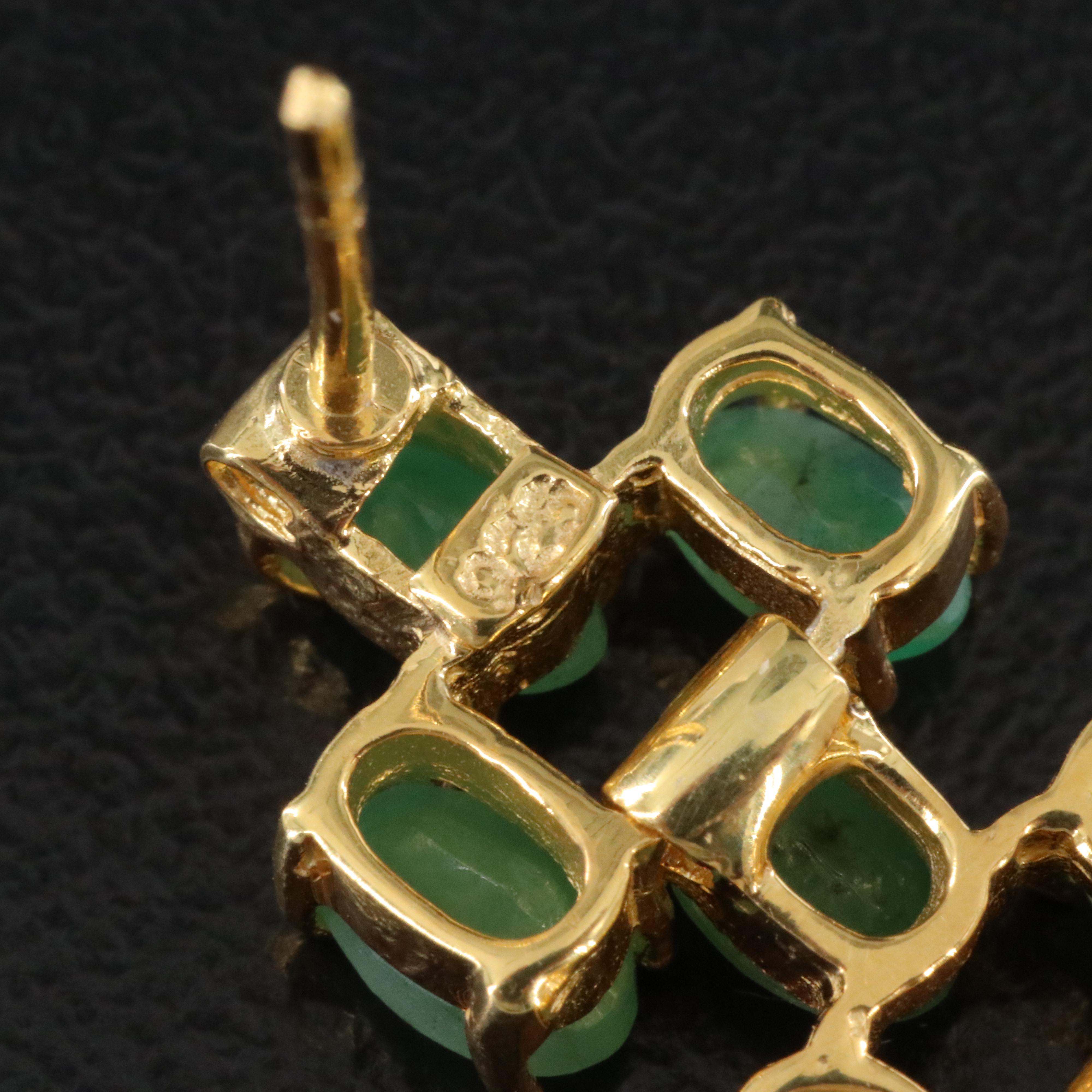 Sterling Emerald Drop Earrings