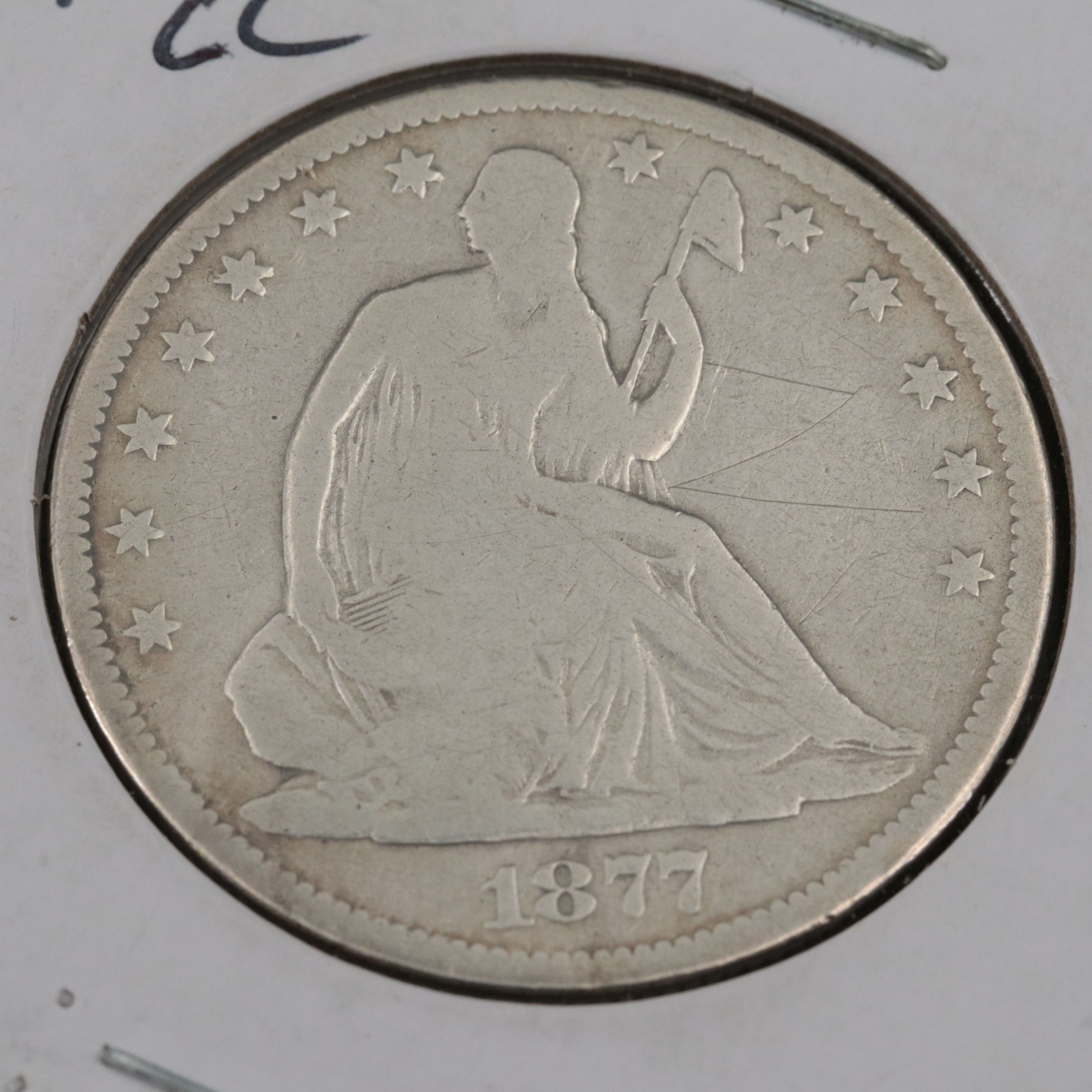 1877-CC Liberty Seated Silver Half Dollar