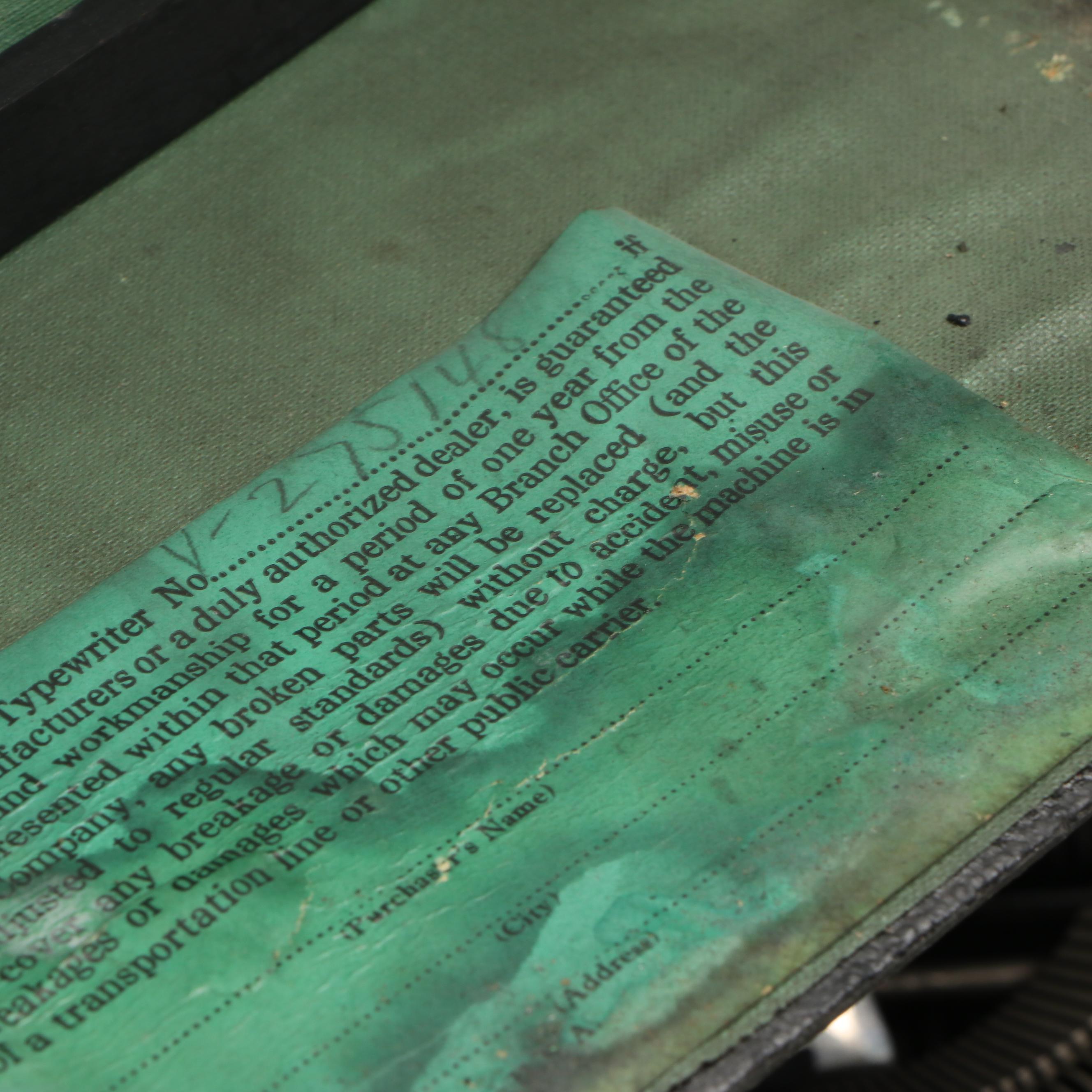 Remington Portable Green Metal Typewriter