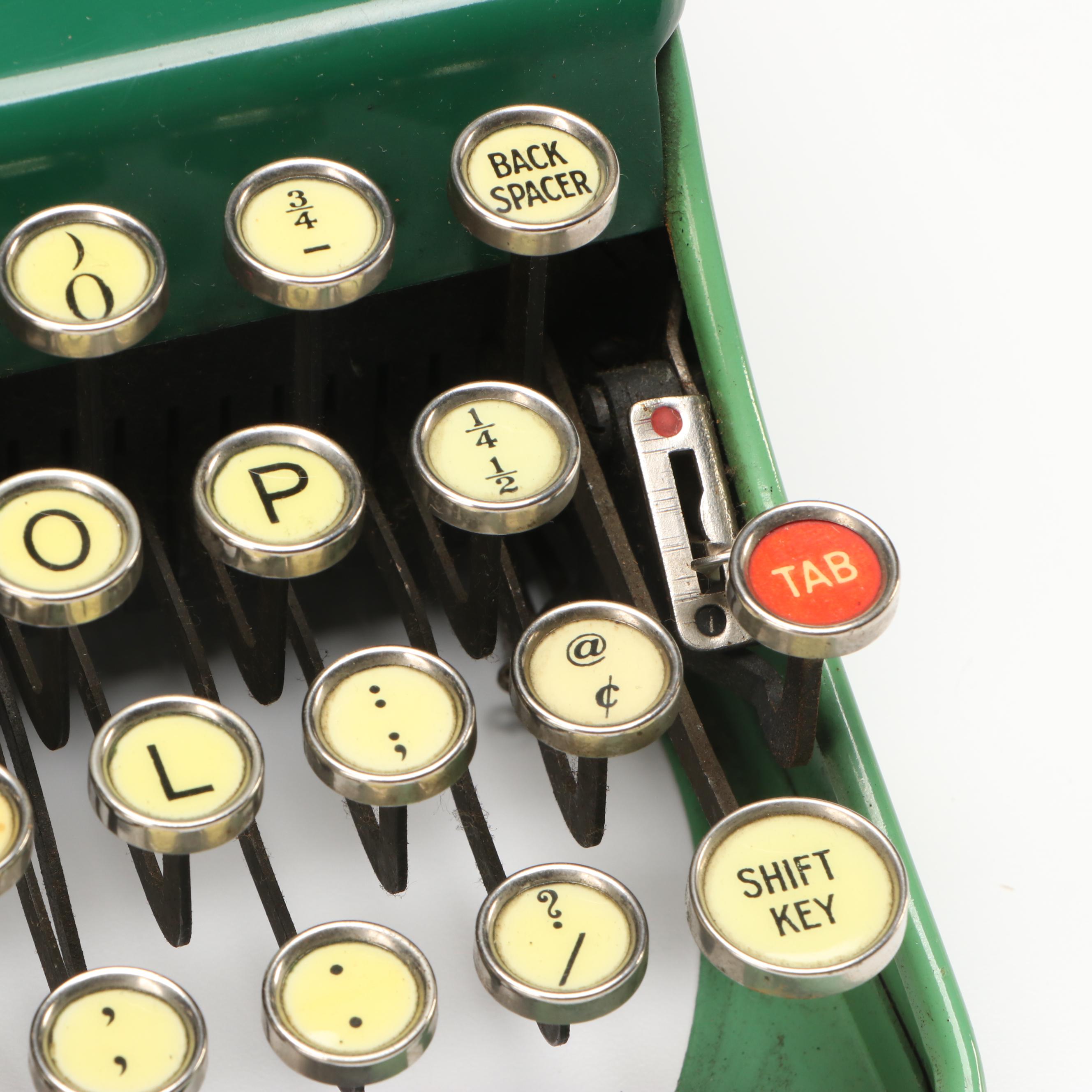 Remington Portable Green Metal Typewriter