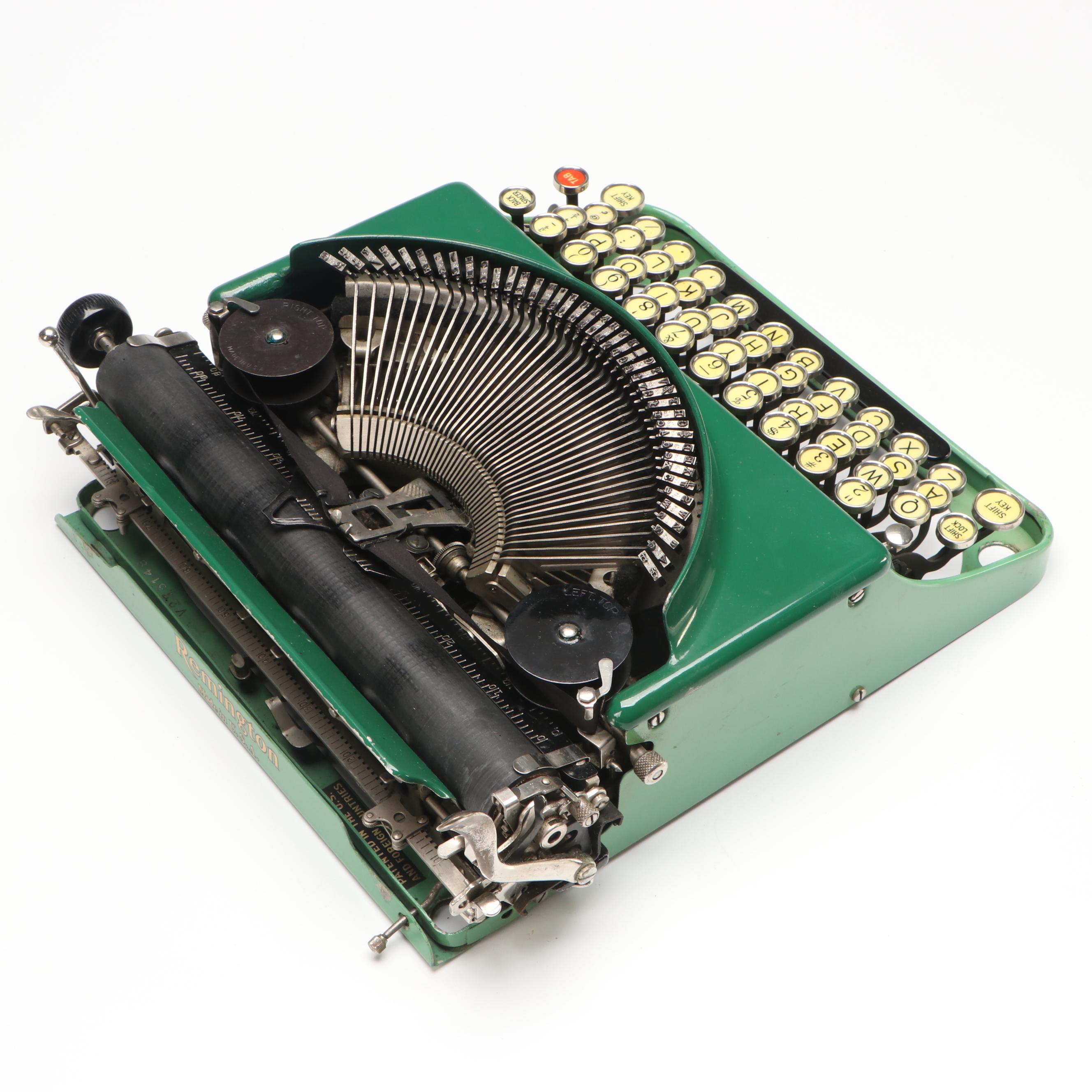 Remington Portable Green Metal Typewriter