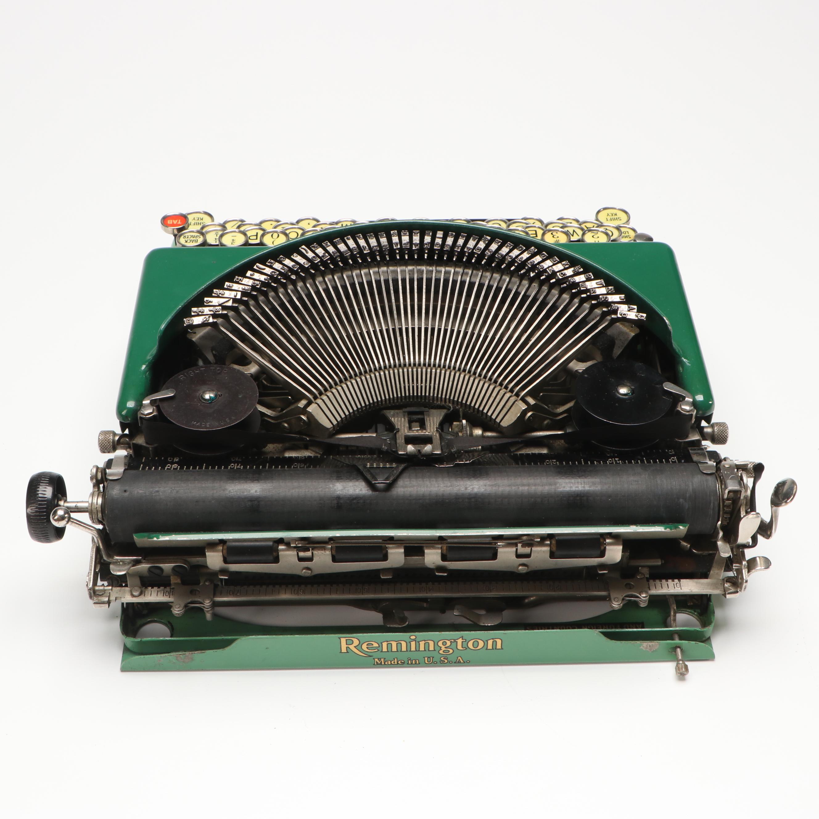 Remington Portable Green Metal Typewriter