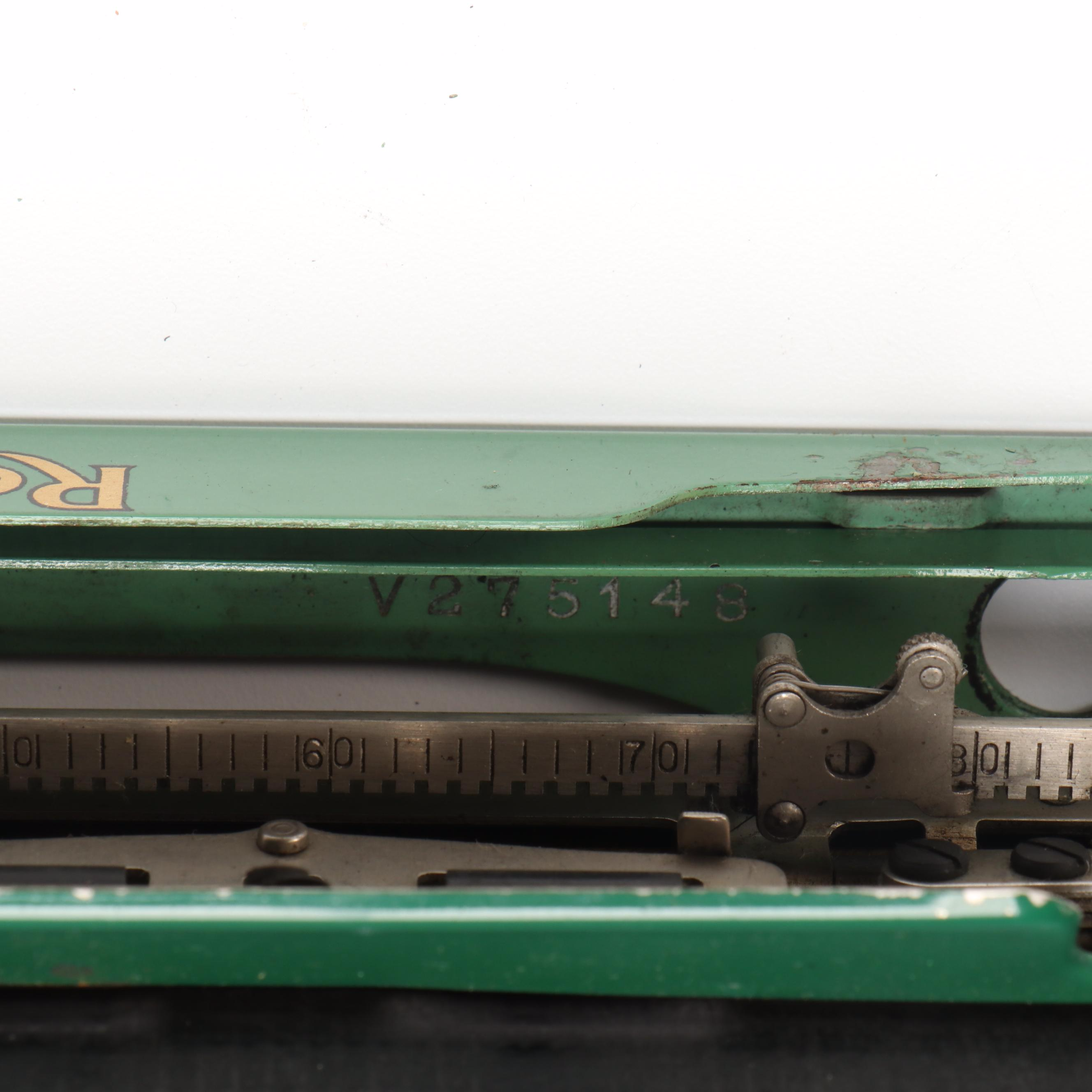Remington Portable Green Metal Typewriter