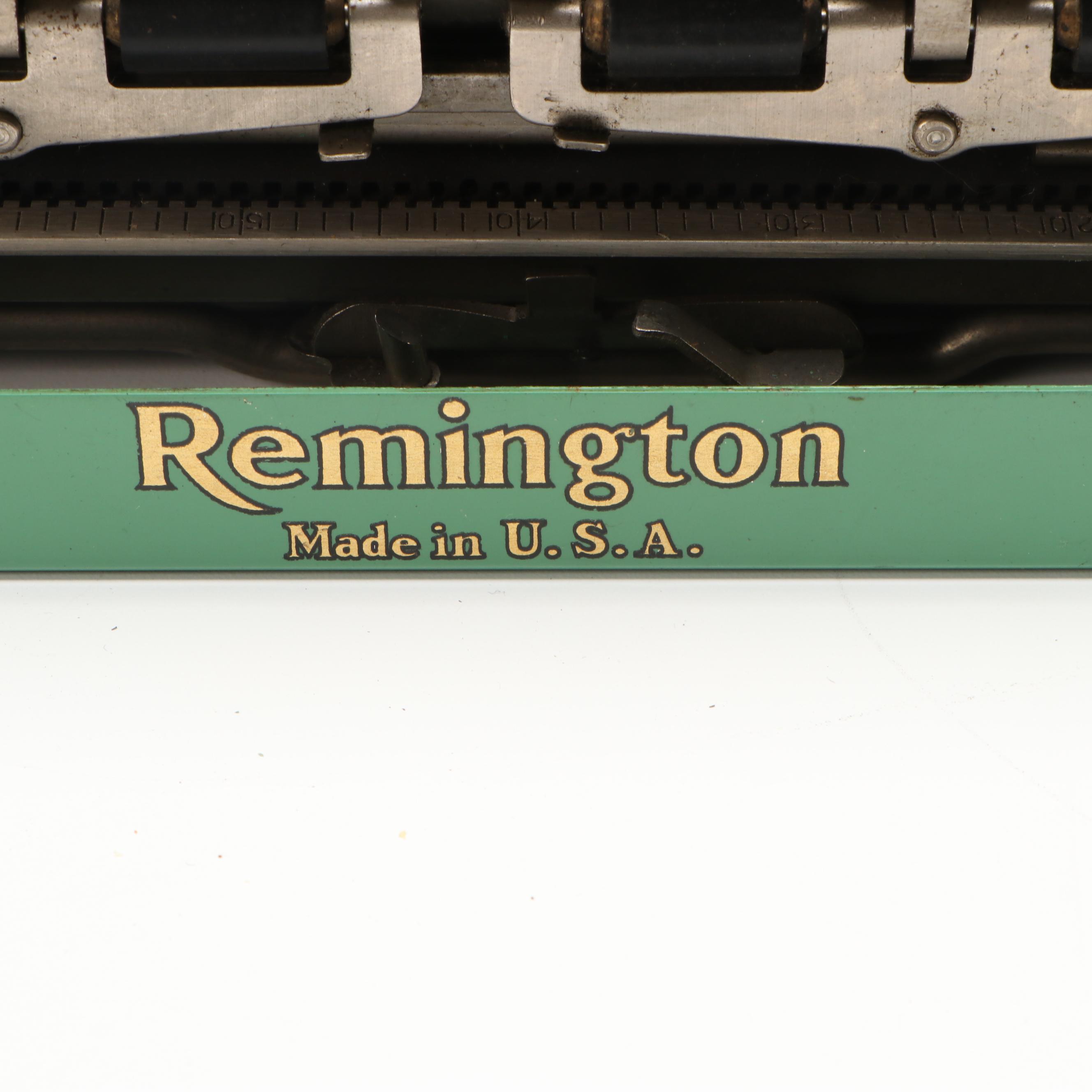 Remington Portable Green Metal Typewriter