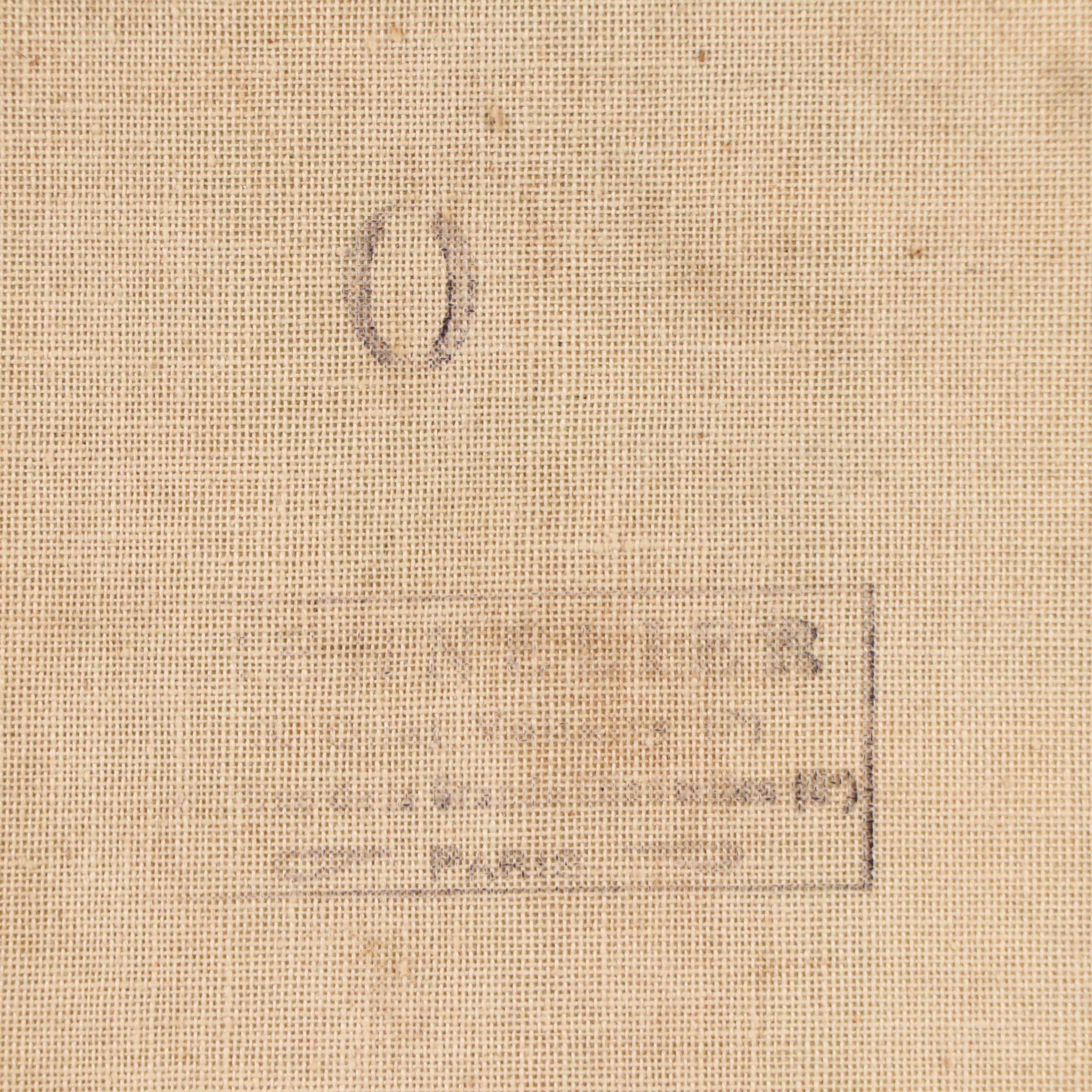 French School Oil Painting of Harbor at Dusk, 1959