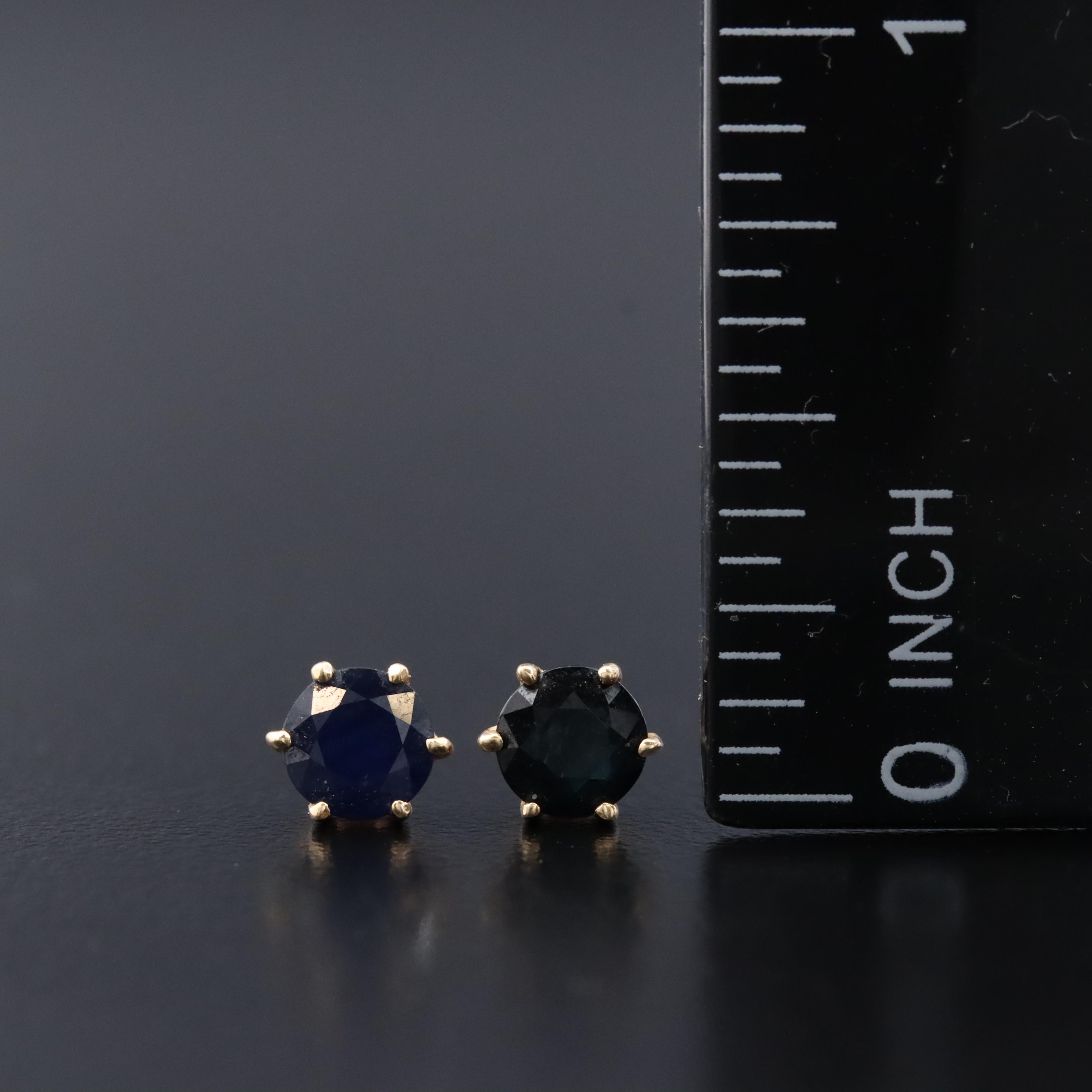 14K Sapphire Stud Earrings
