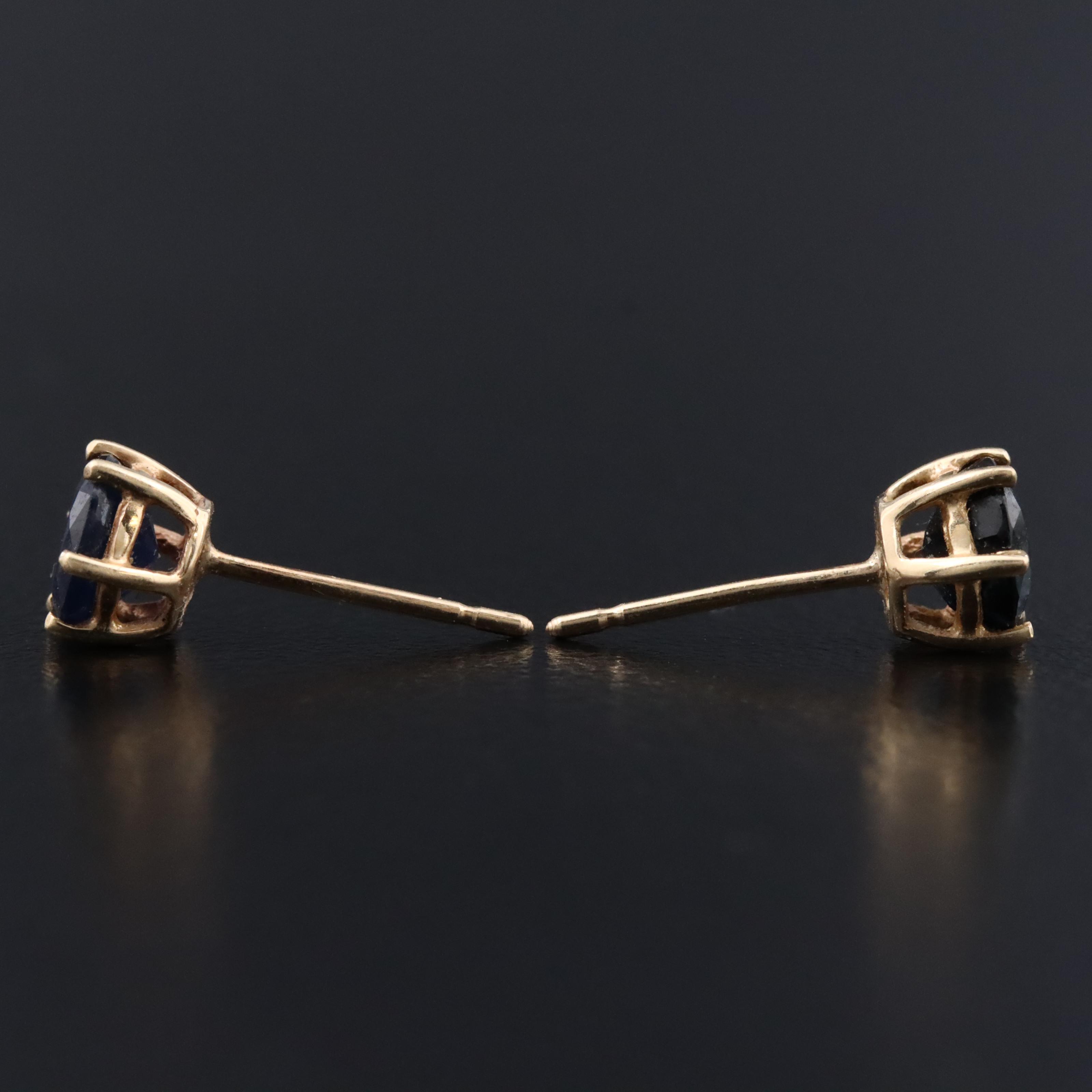 14K Sapphire Stud Earrings