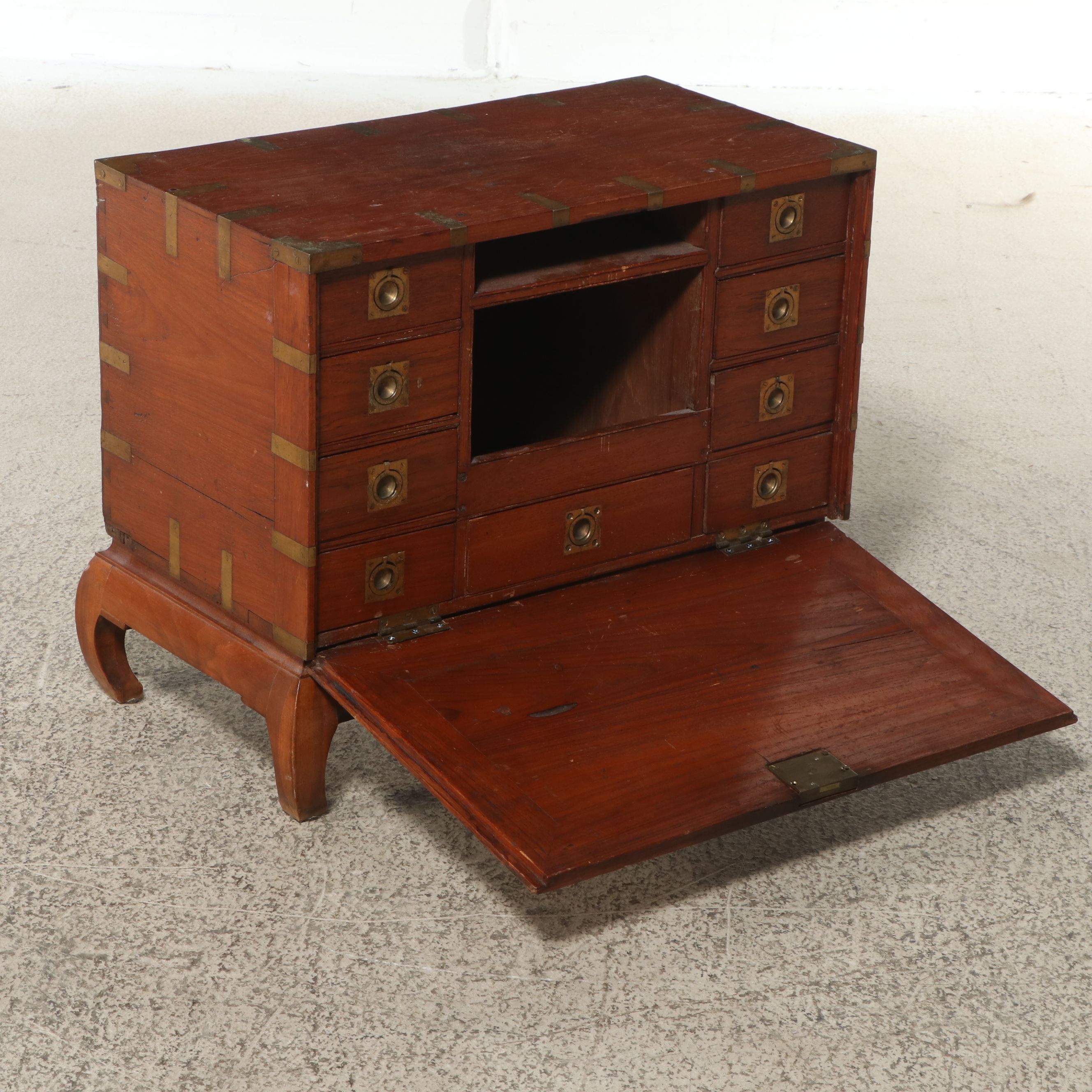 Korean Wood Bandaji Chest with Brass Brackets and Pulls