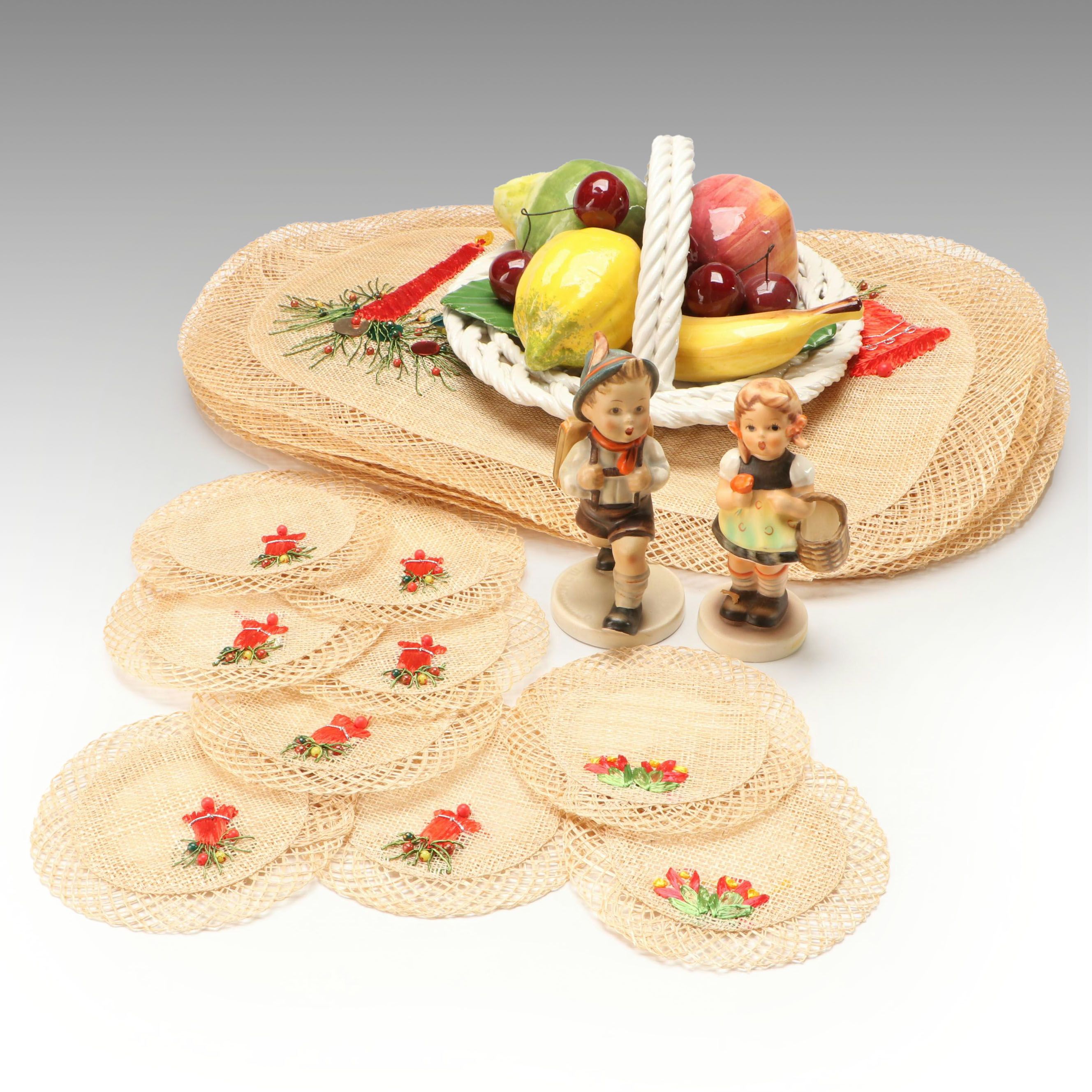 Goebel "School Boy" and "Sister" Hummel Porcelain Figures with Other Home Décor