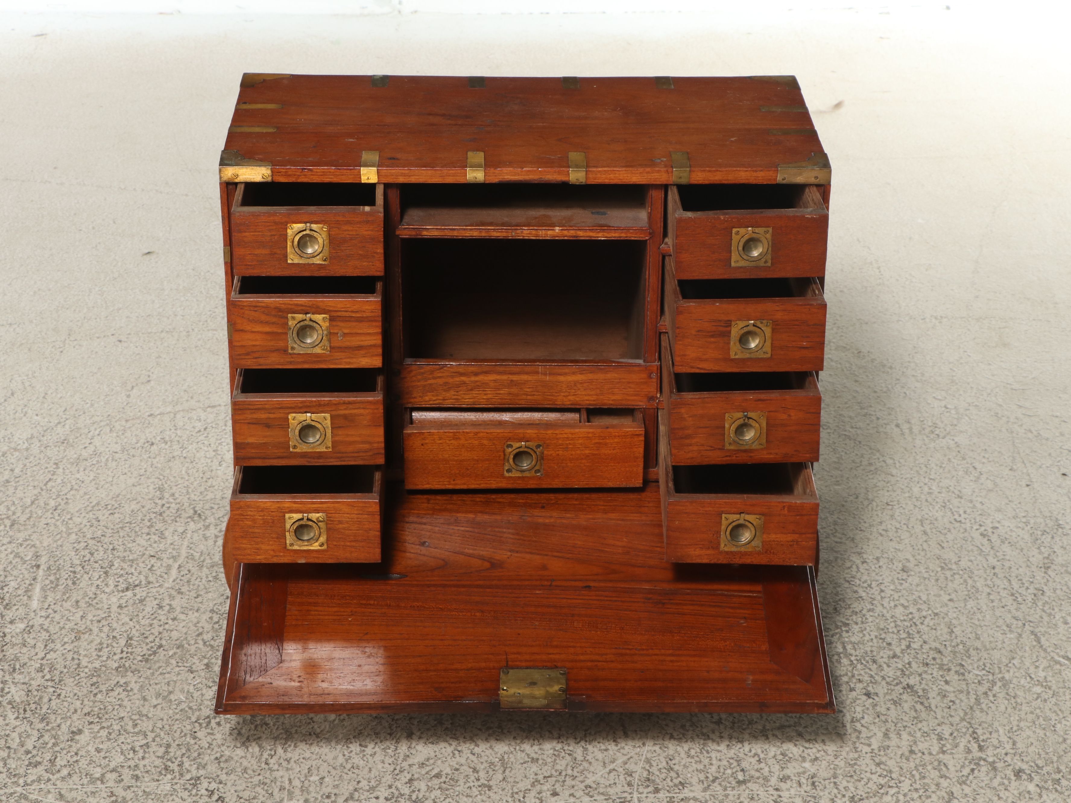 Korean Wood Bandaji Chest with Brass Brackets and Pulls