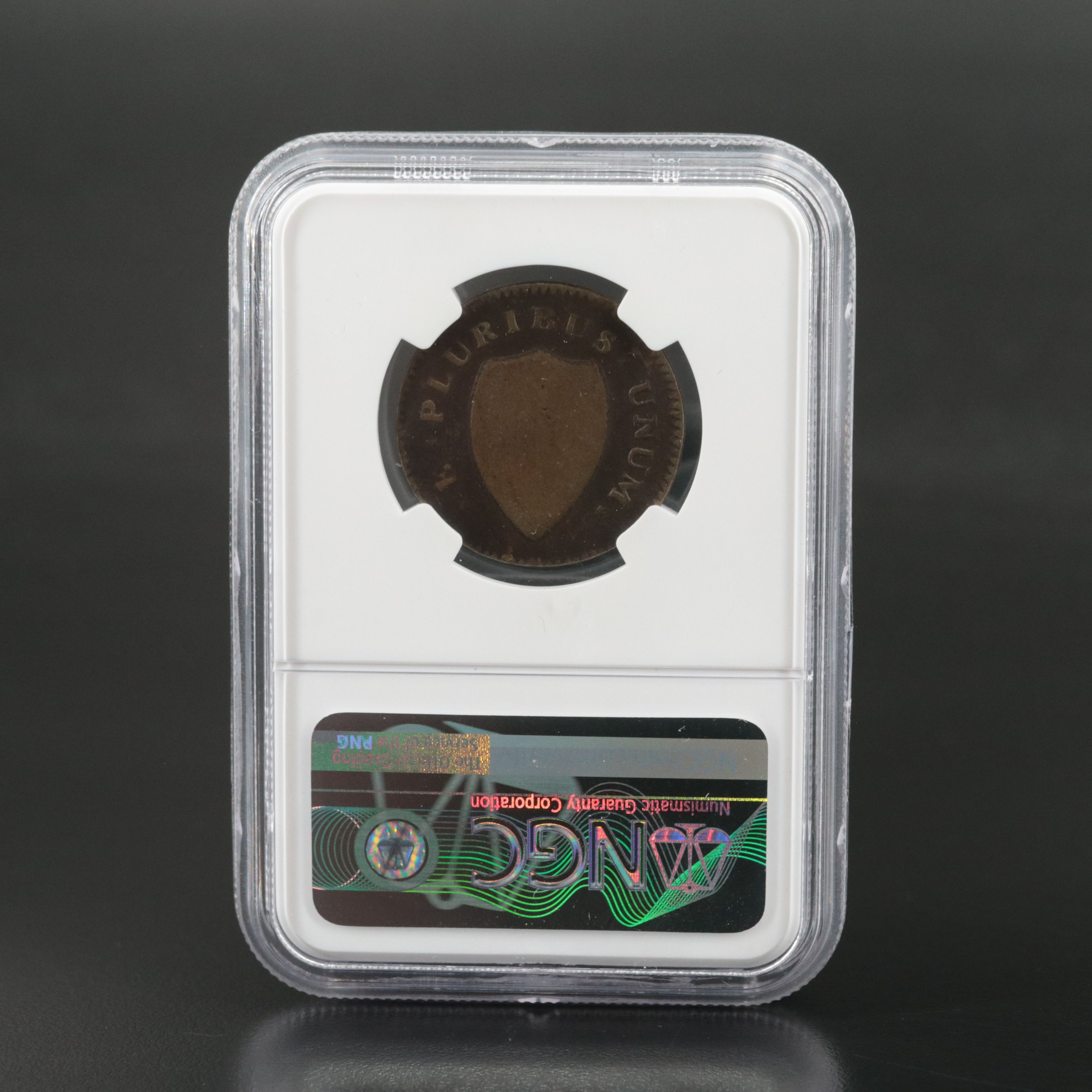 NGC Graded VG8 BN 1786 New Jersey Copper, Curved Beam Variety