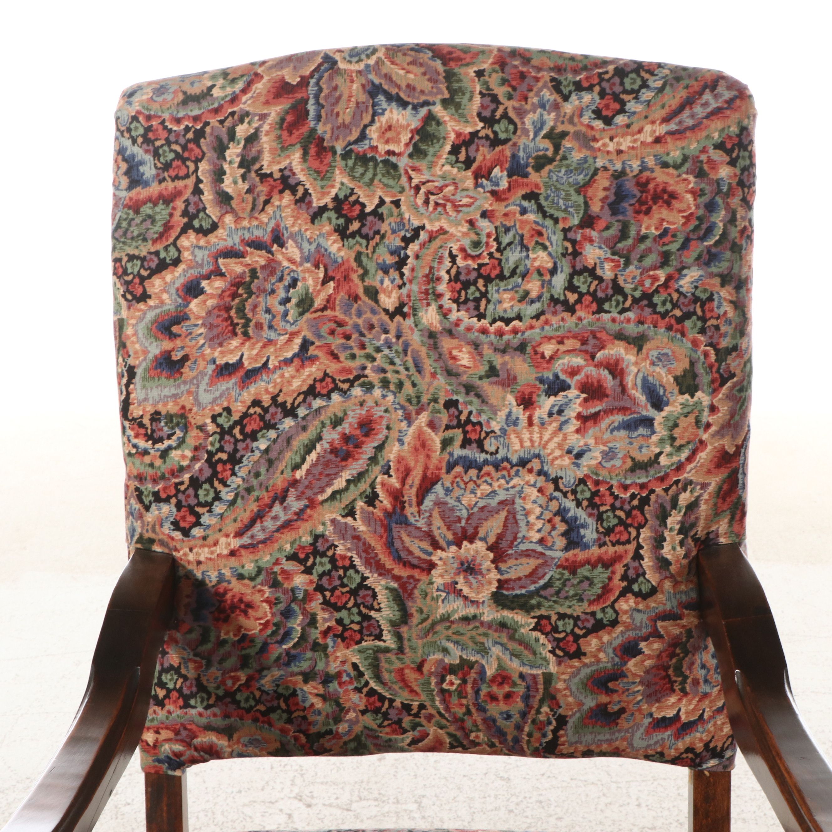 Jacobean Style Armchair in Paisley Upholstery