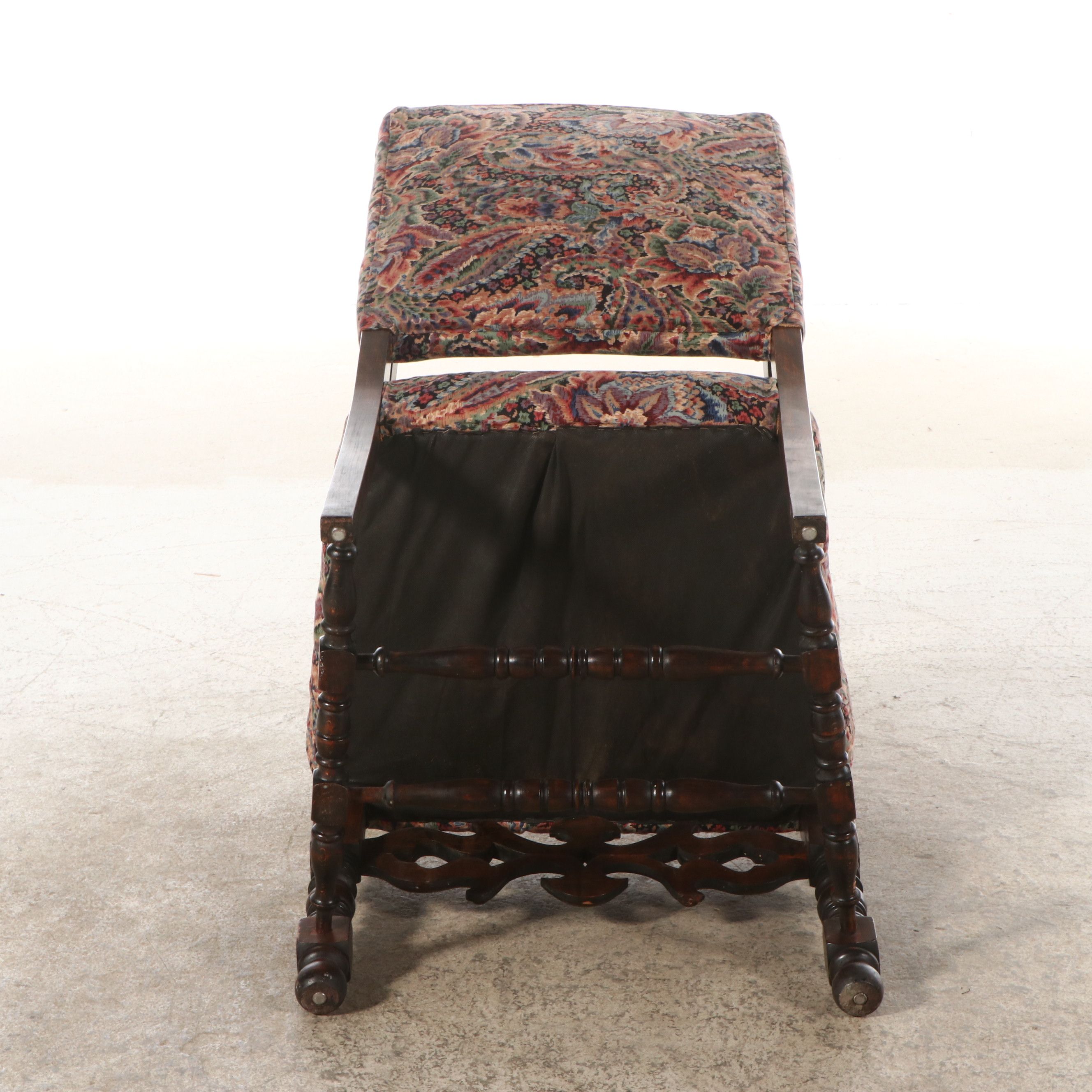 Jacobean Style Armchair in Paisley Upholstery