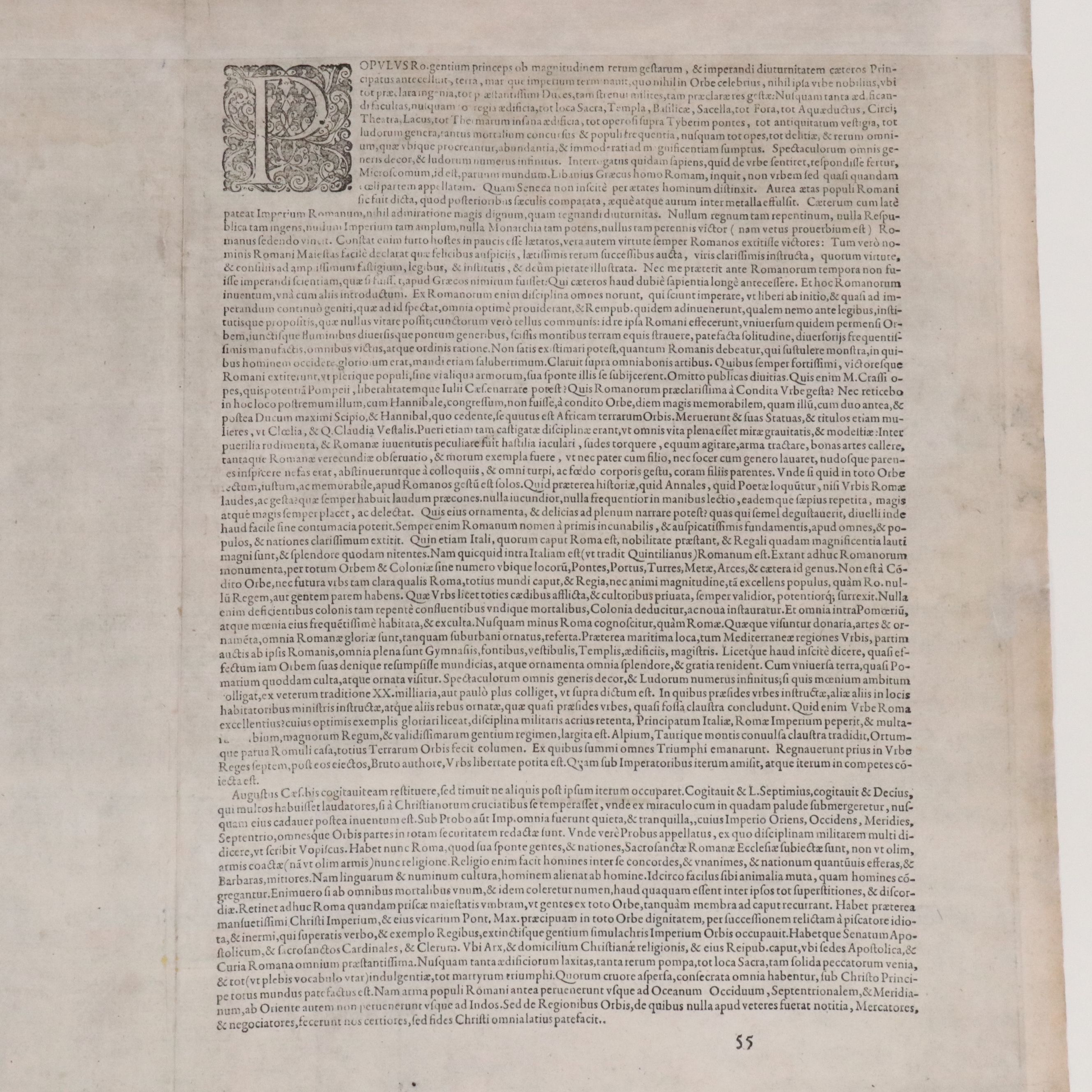 Braun & Hogenberg Hand-Colored Map Engraving of Ancient Rome, 1588