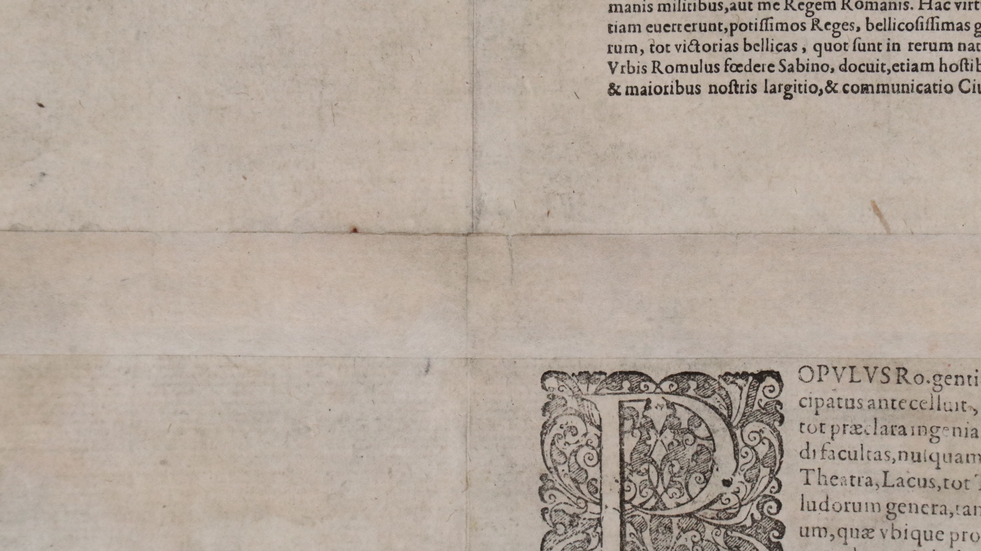 Braun & Hogenberg Hand-Colored Map Engraving of Ancient Rome, 1588