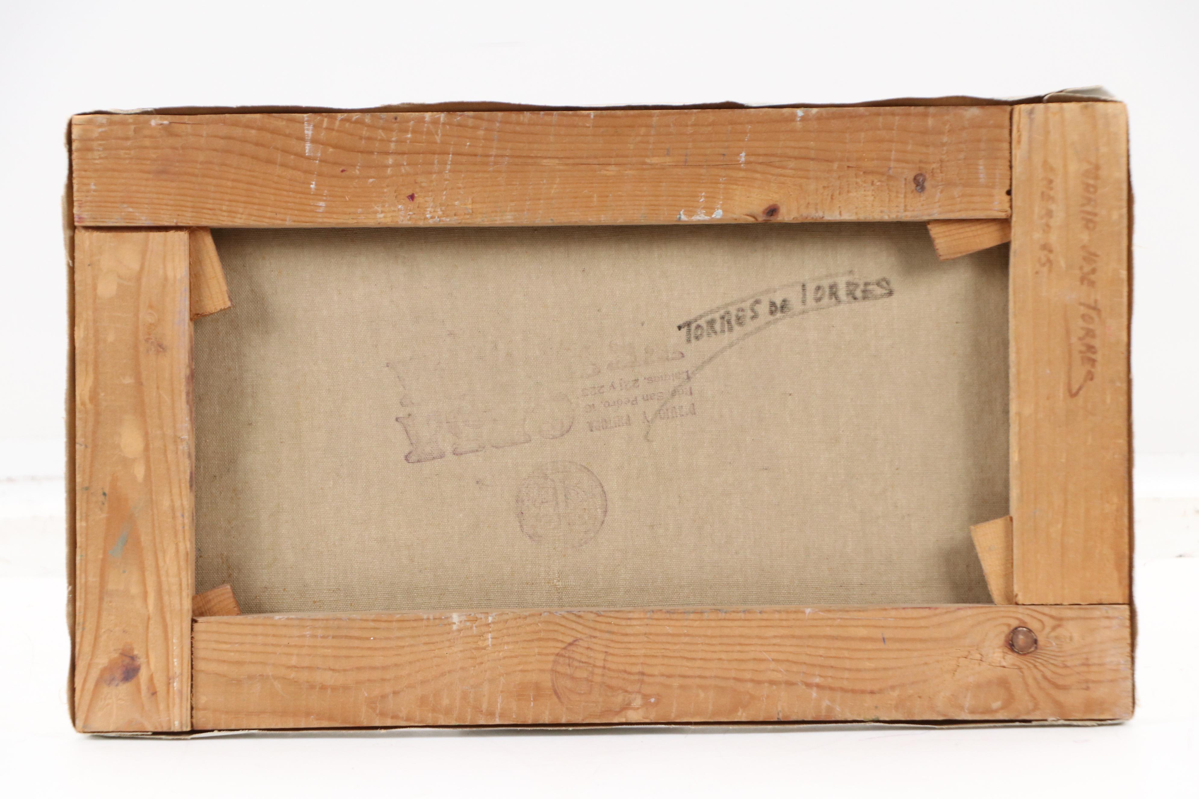 Mario Jose Torres Oil Painting of Seated Figure at Bar, 1985