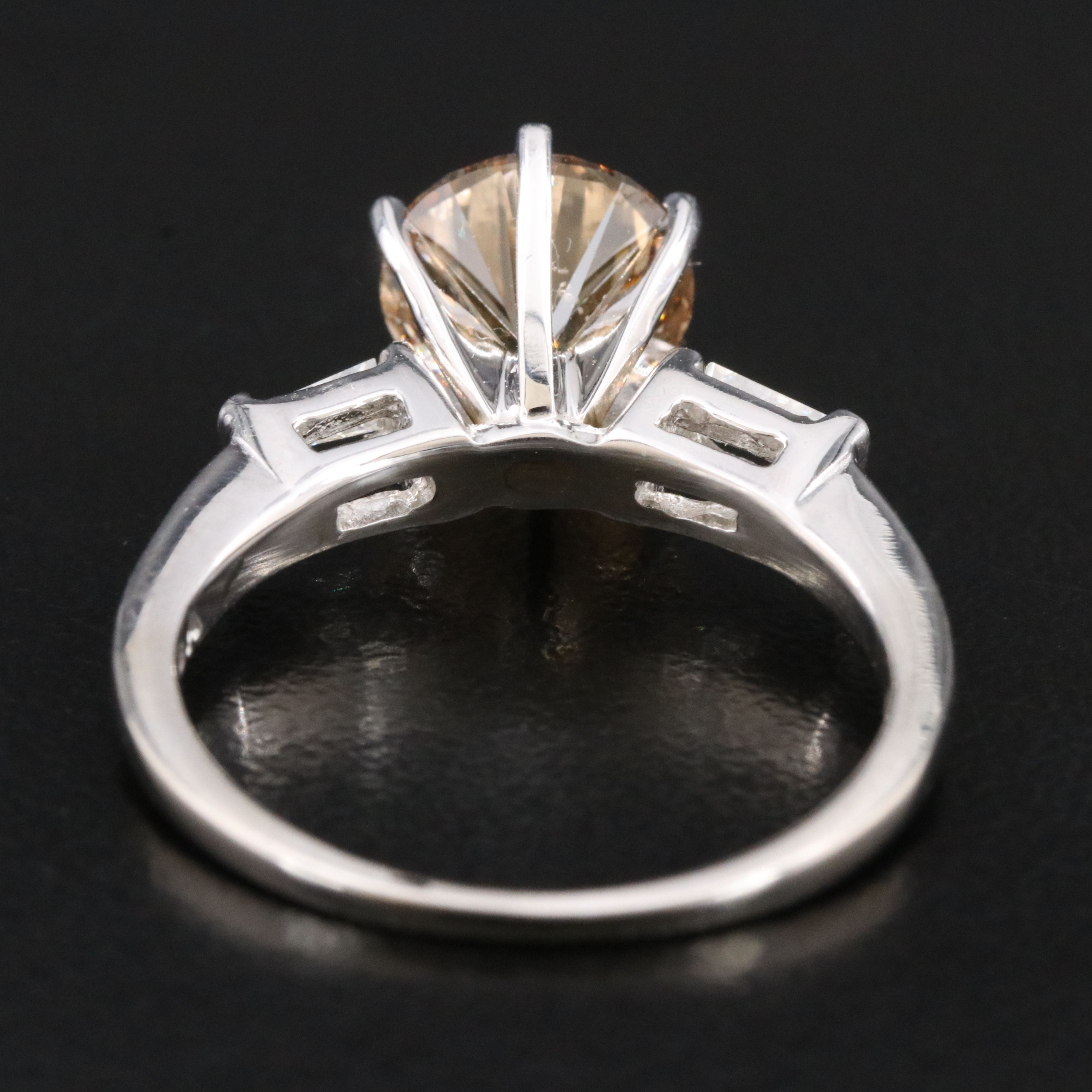 Platinum 2.73 CTW Diamond Ring with GIA Report and Natural Fancy Center