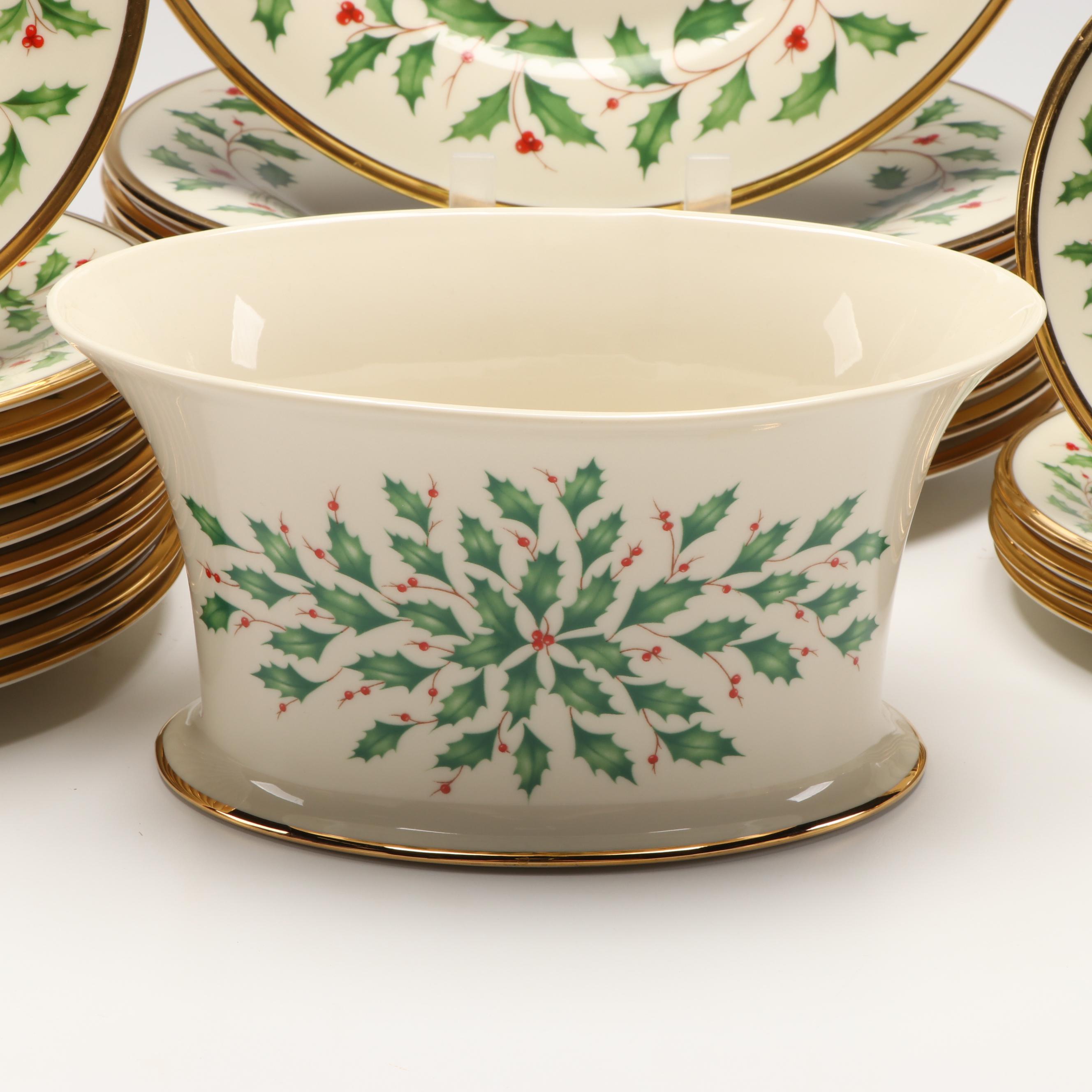 Lenox "Holiday" Collection Porcelain Centerpiece Bowl and More Dinnerware