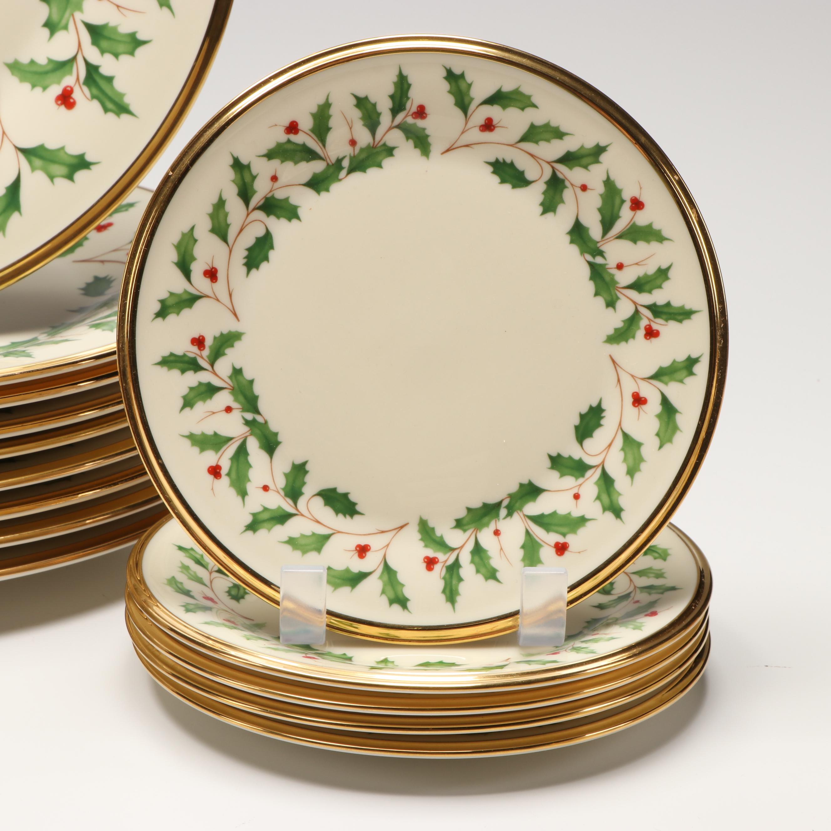 Lenox "Holiday" Collection Porcelain Centerpiece Bowl and More Dinnerware