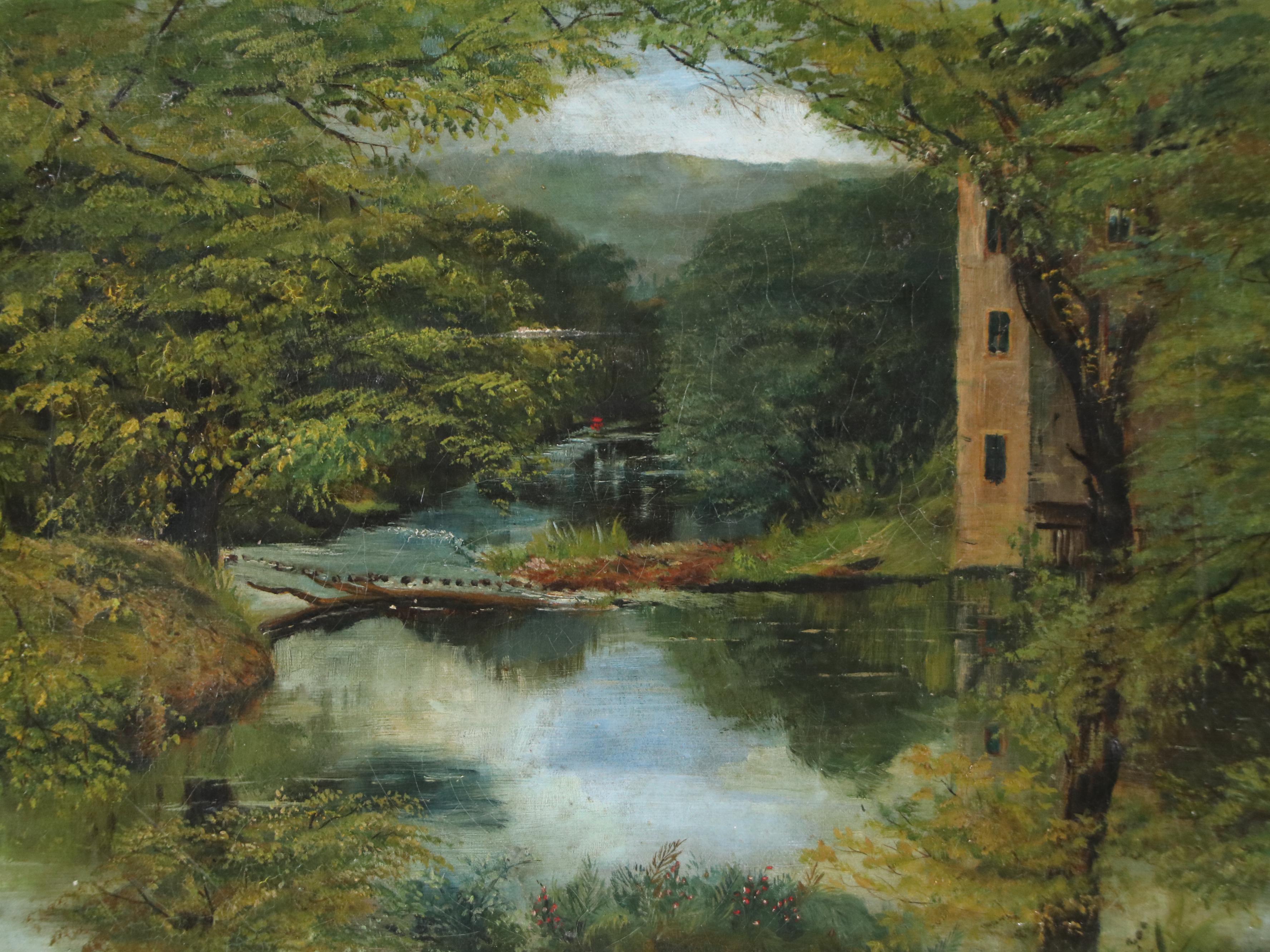 English School Oil Painting "Nab Wood, Shipley Yorkshire," Late 19th Century