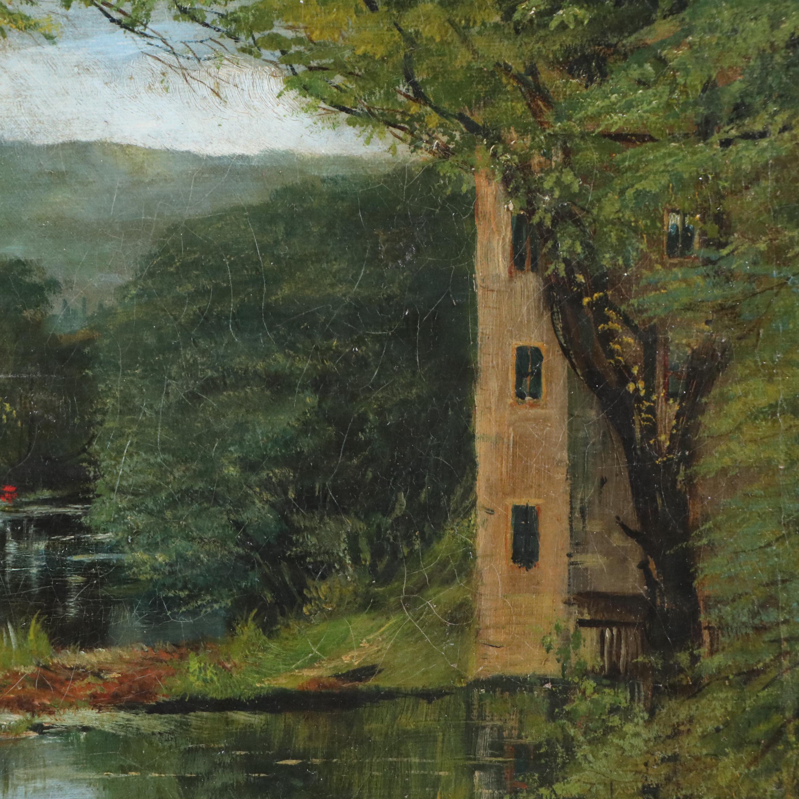 English School Oil Painting "Nab Wood, Shipley Yorkshire," Late 19th Century