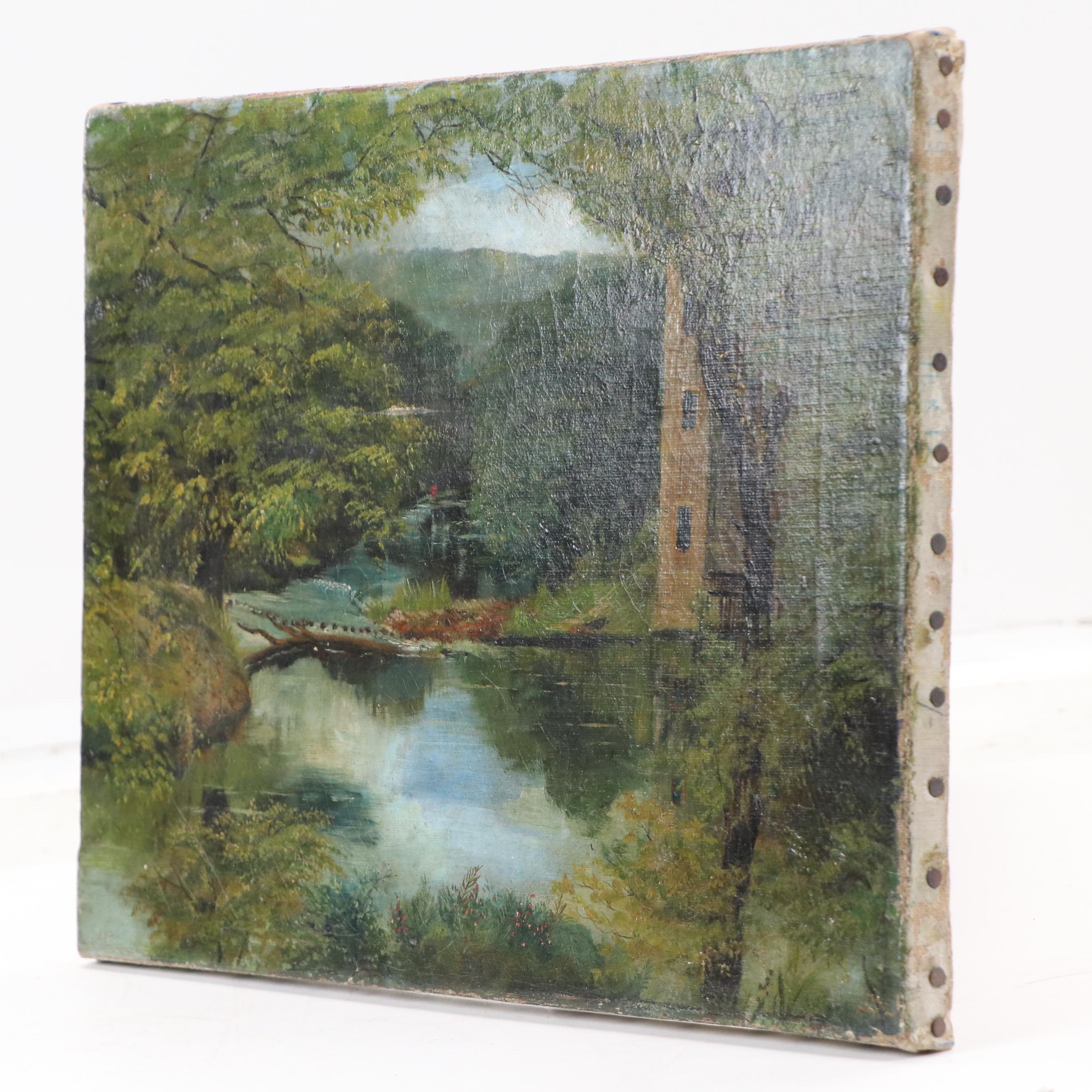 English School Oil Painting "Nab Wood, Shipley Yorkshire," Late 19th Century