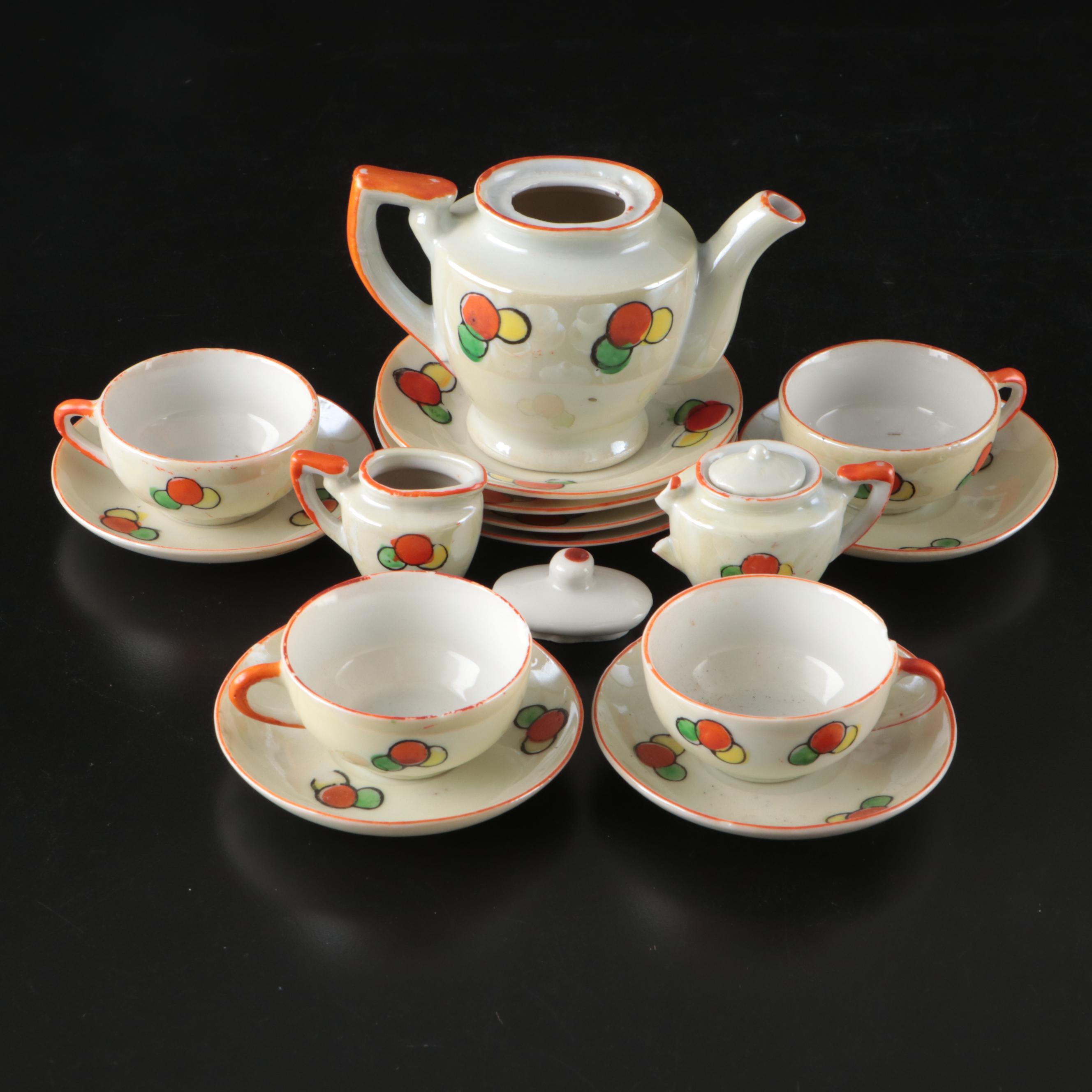 Japanese Porcelain Lusterware Play Tea Set, Early to Mid-20th Century