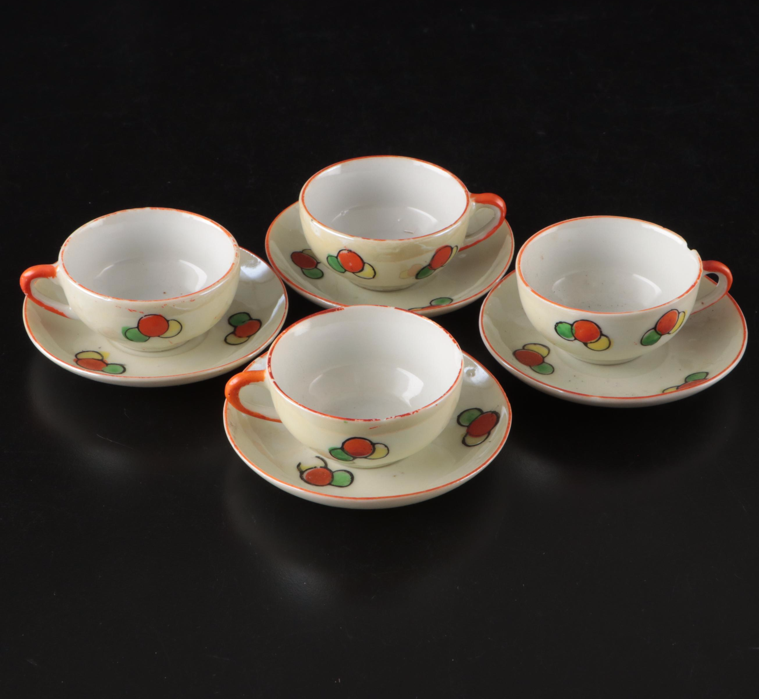 Japanese Porcelain Lusterware Play Tea Set, Early to Mid-20th Century