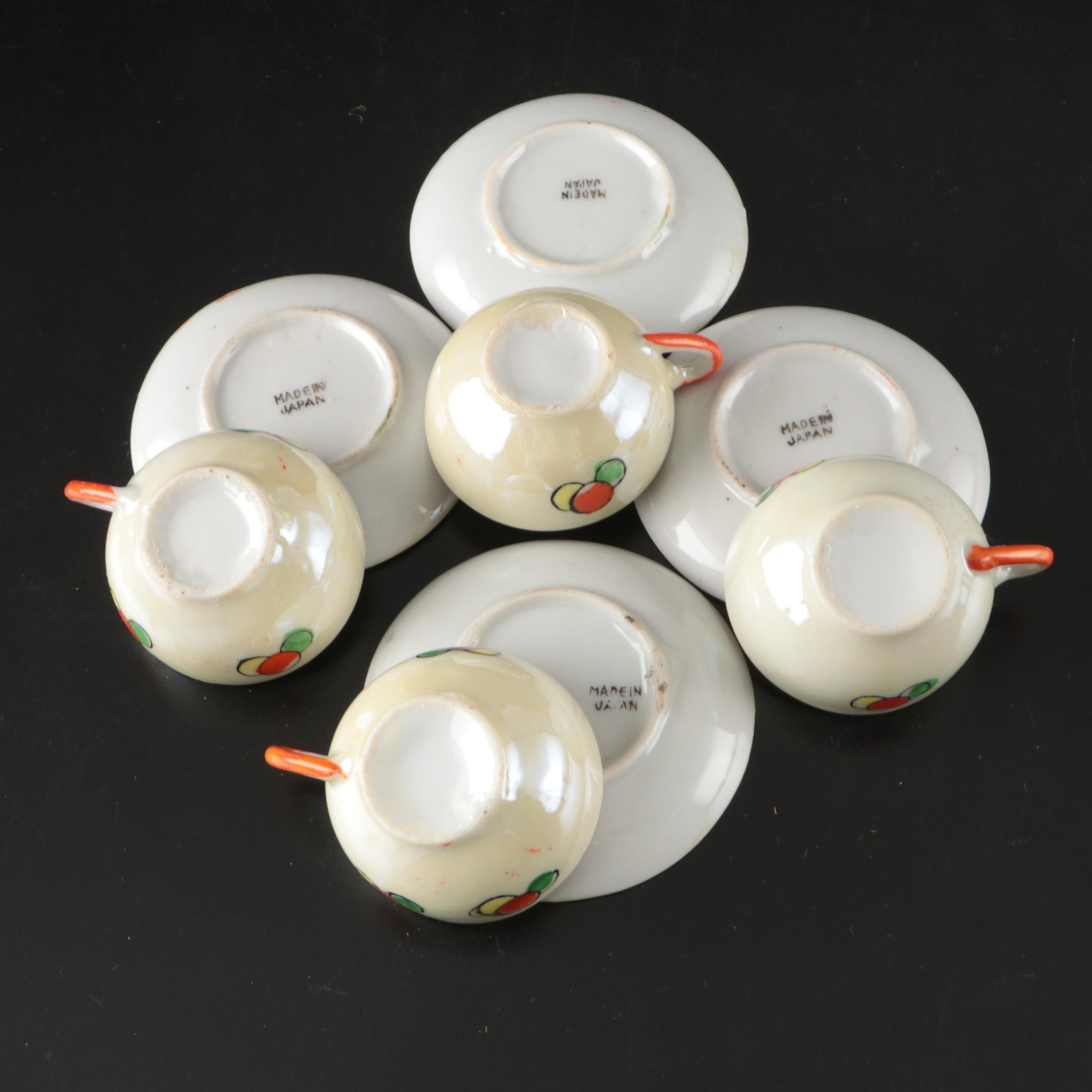 Japanese Porcelain Lusterware Play Tea Set, Early to Mid-20th Century