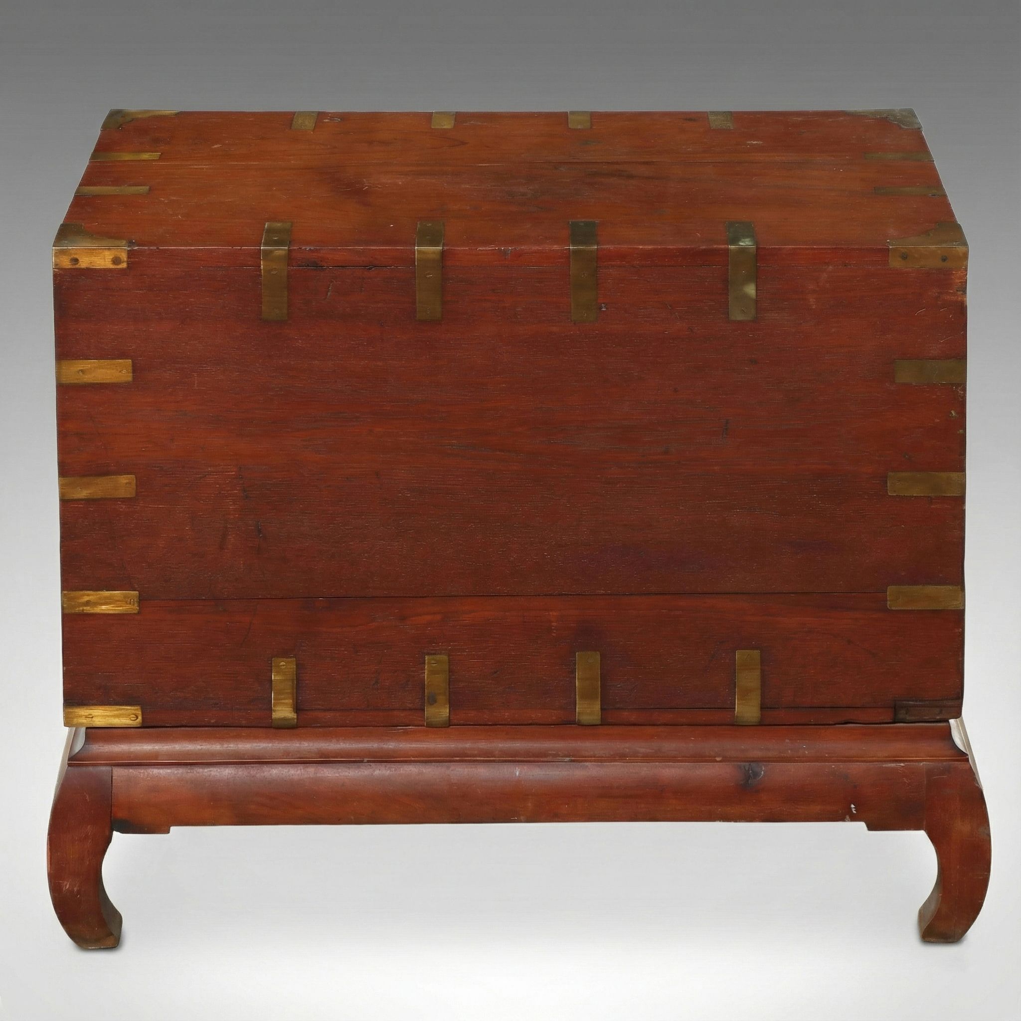 Korean Wood Bandaji Chest with Brass Brackets and Pulls